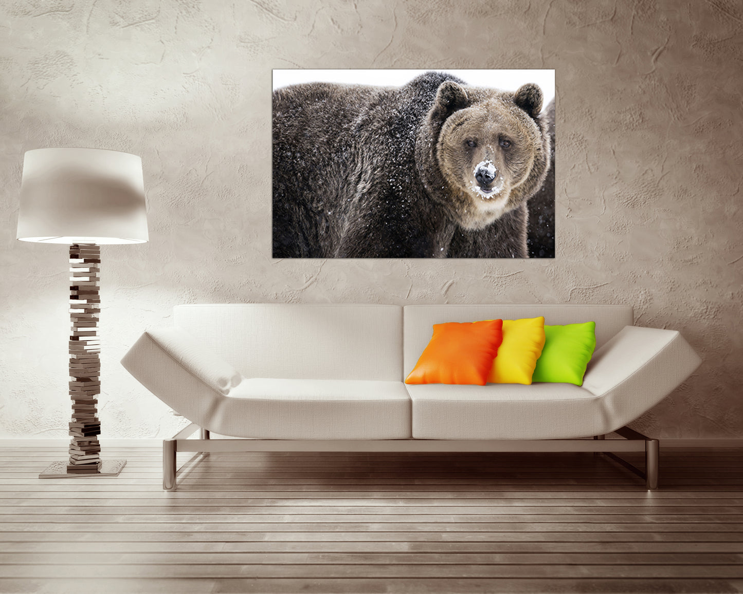 Brown Bear canvas Animals Forest wall art Grizzly print Wildlife decor Ready to hang Contemporary artwork