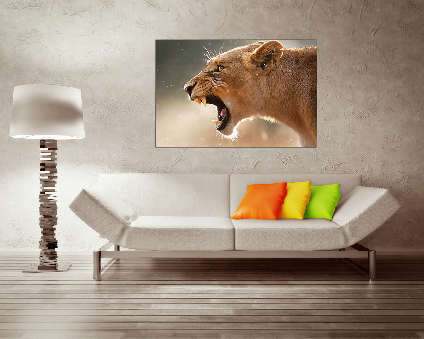 Lion print Wild cat canvas Wild life gift Ready to hang