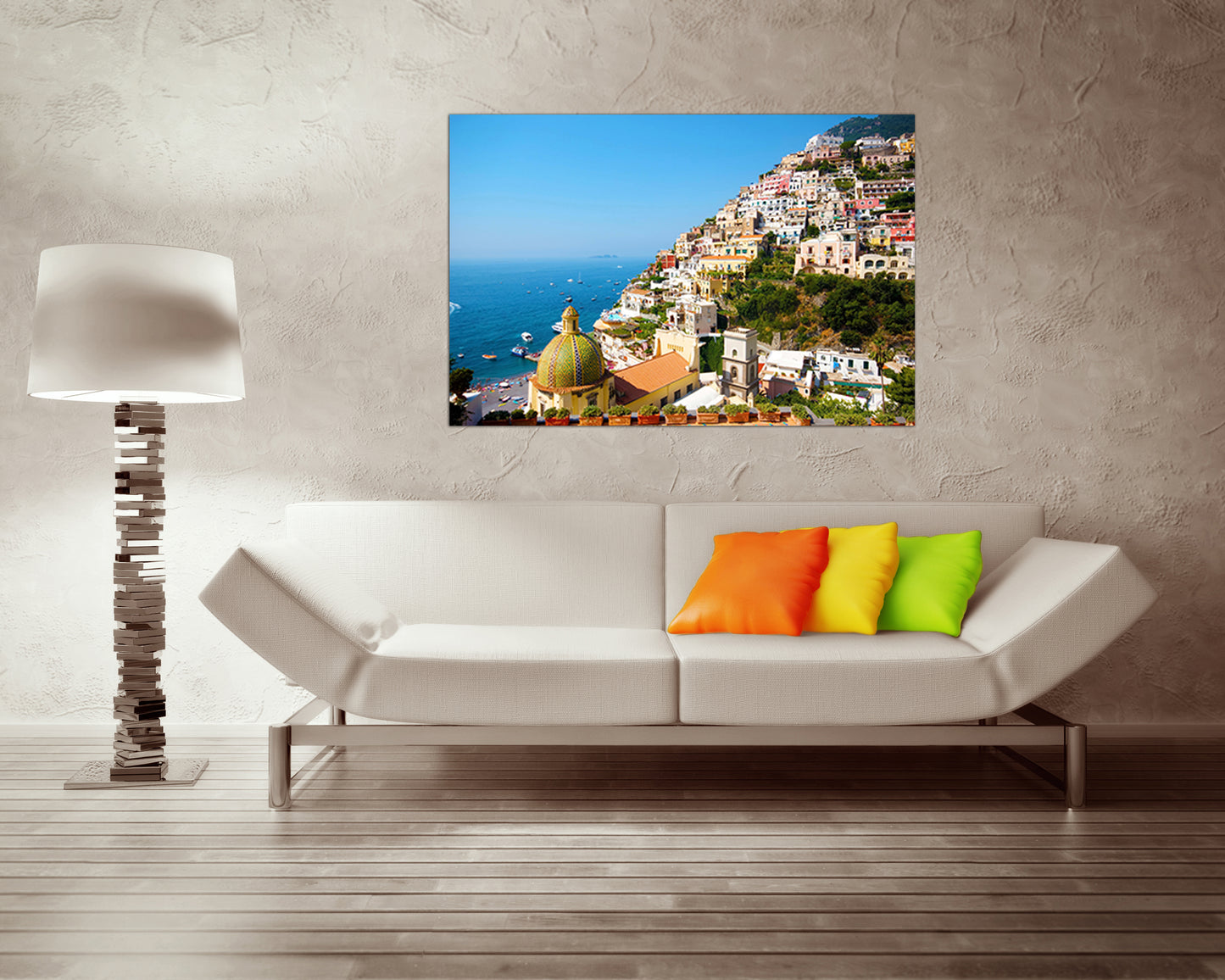 Amalfi coast canvas Positano décor Italy travel wall art Beach print ready to hang