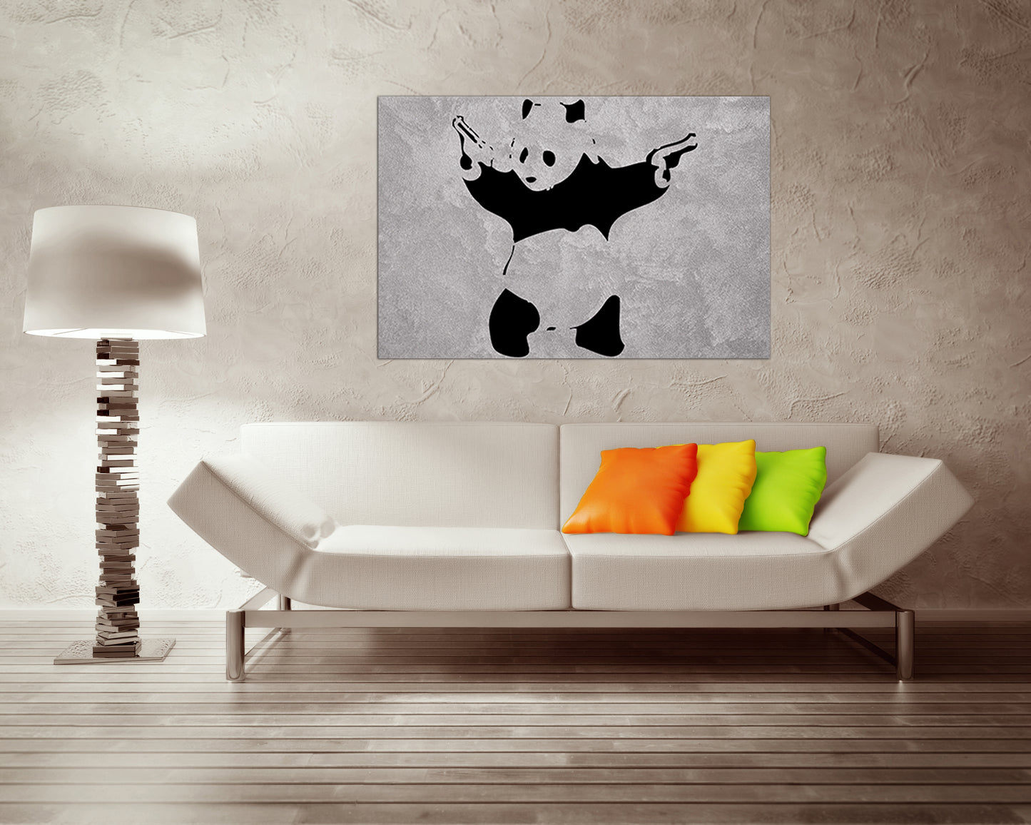 Panda with guns canvas Home wall décor Graffiti prints art Panda gun protest artwork