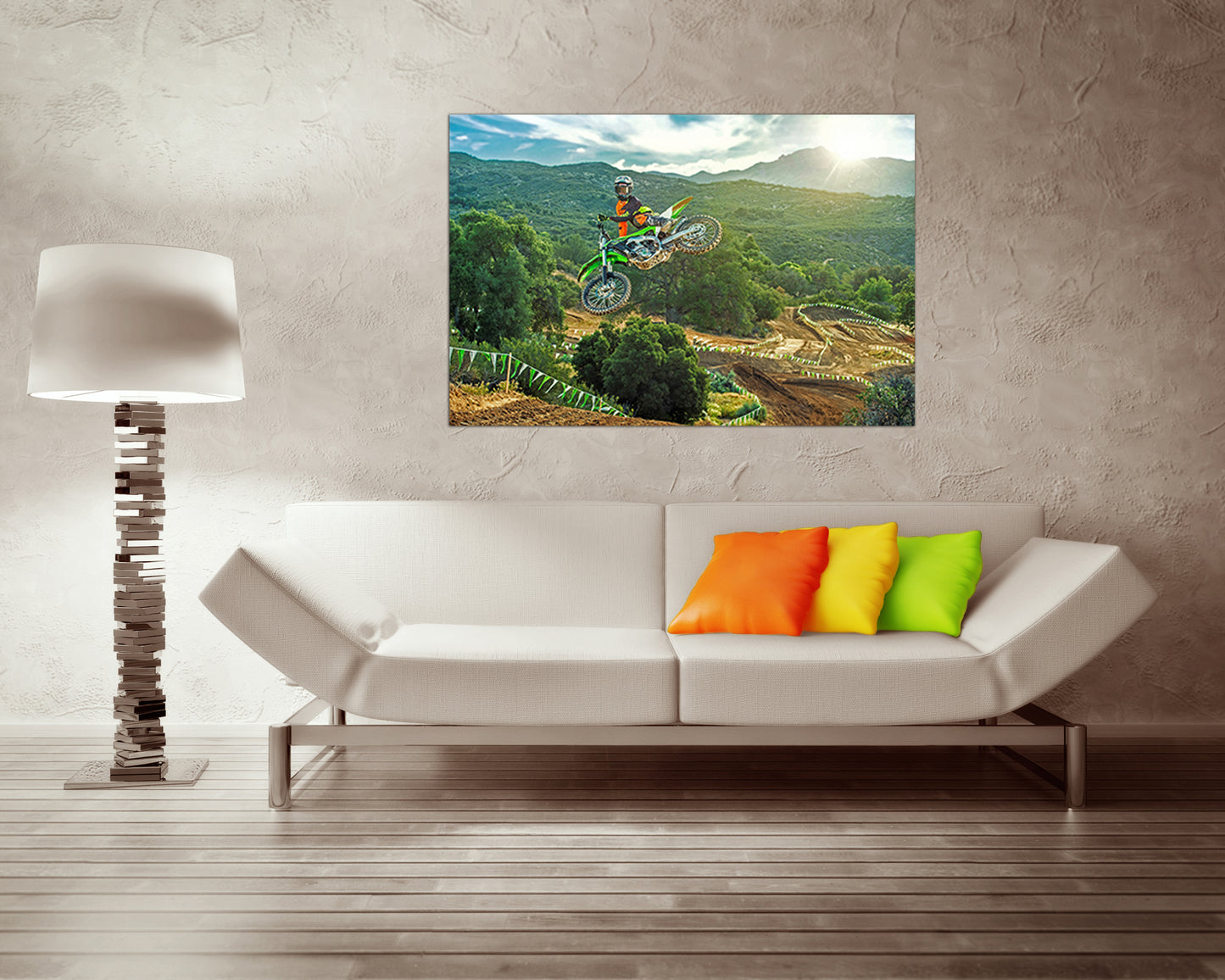Motocross canvas Dirt bike wall art Sports Player Bike gift Braaap ready to hang