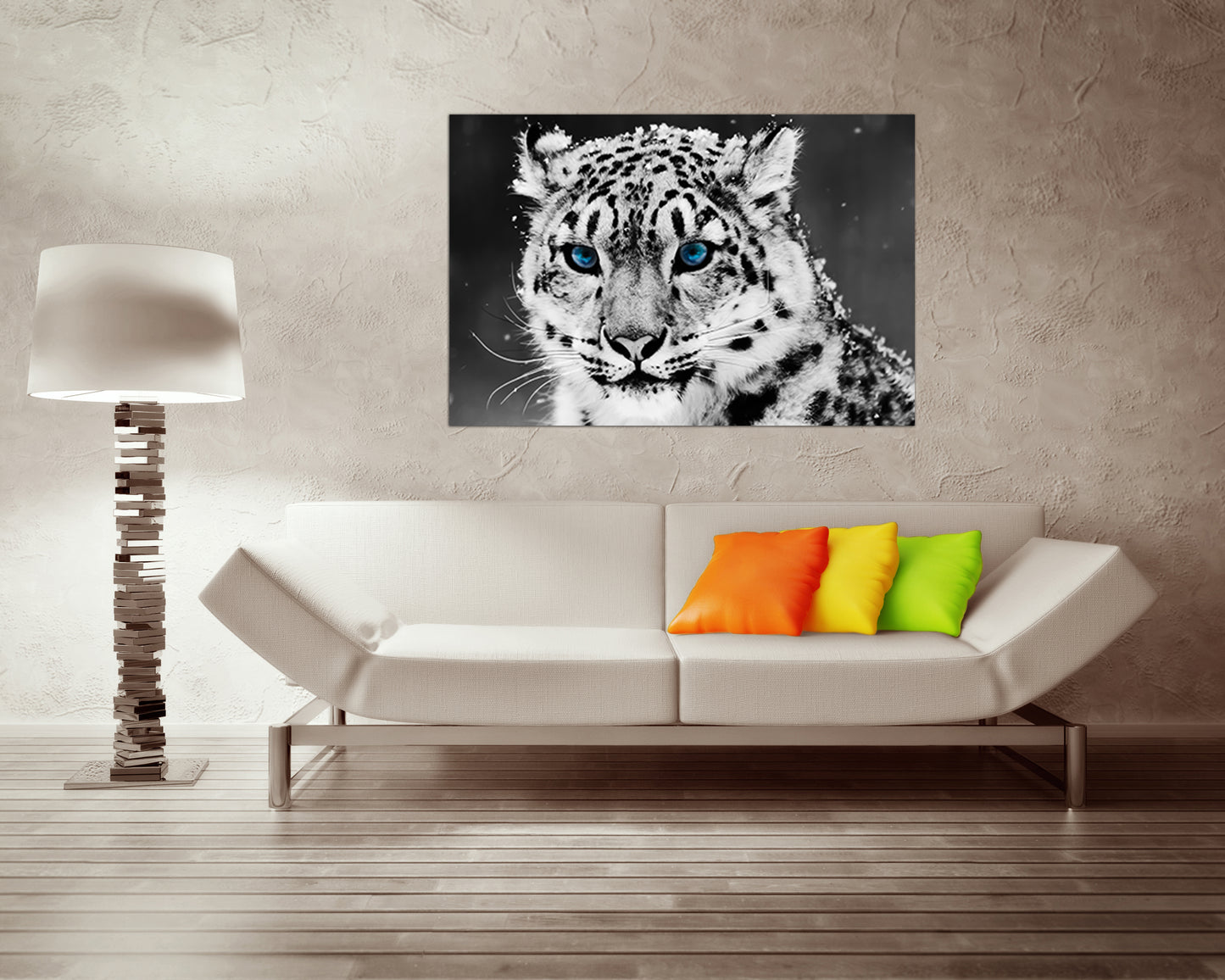 Puma animals décor Snow Leopard canvas Cat wall art print