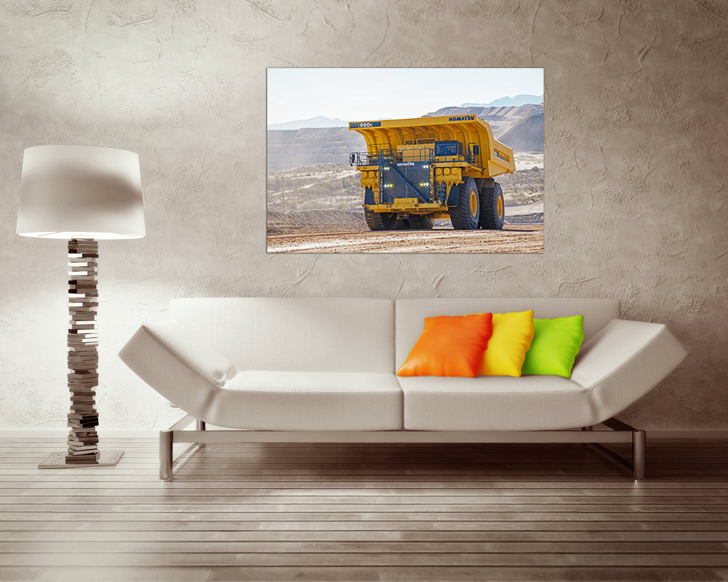 Large canvas set Dump truck canvas Mechanism decor Transport vehicles Truck gift