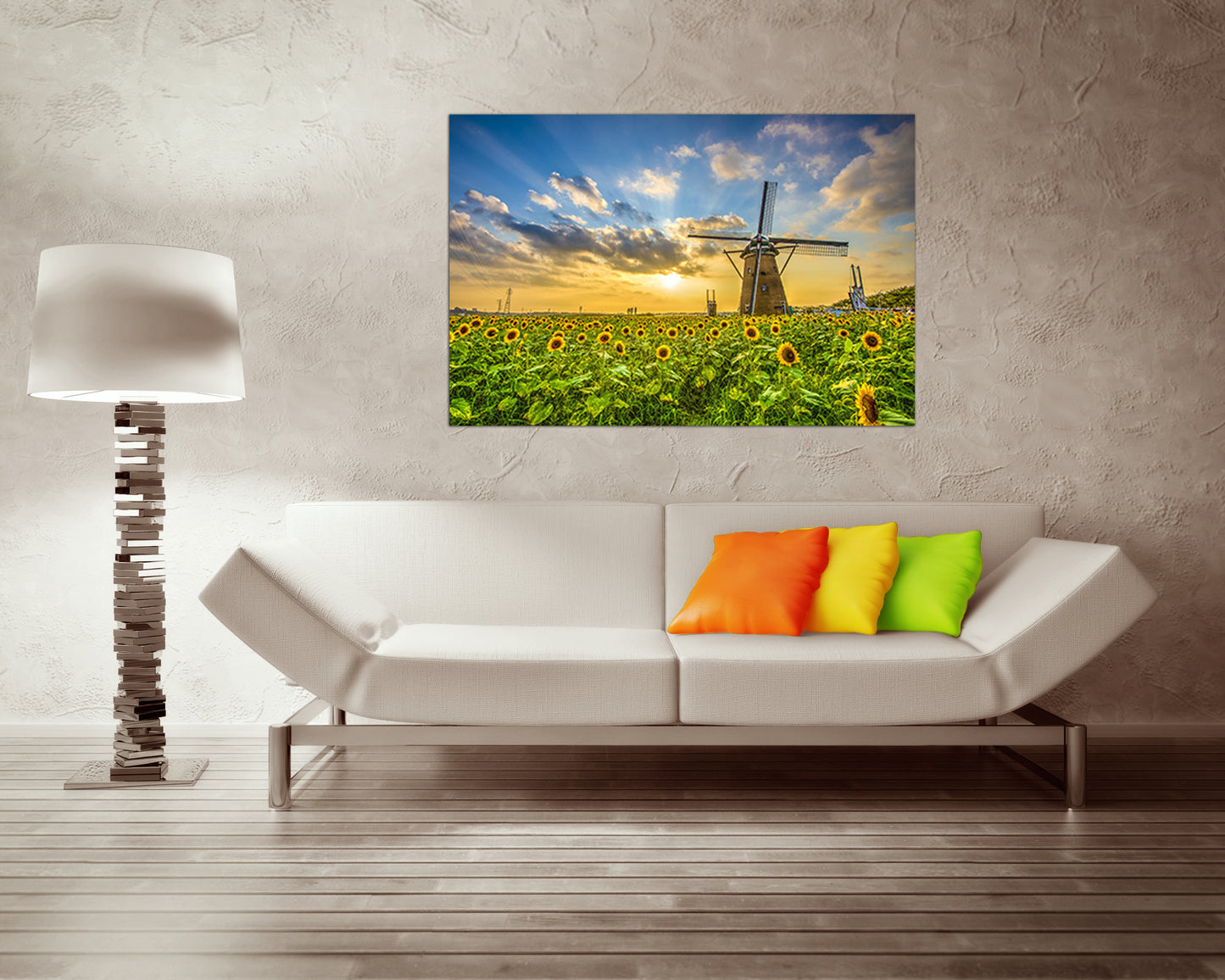 Sunflower canvas Floral wall decor Botanical print Flower nature art