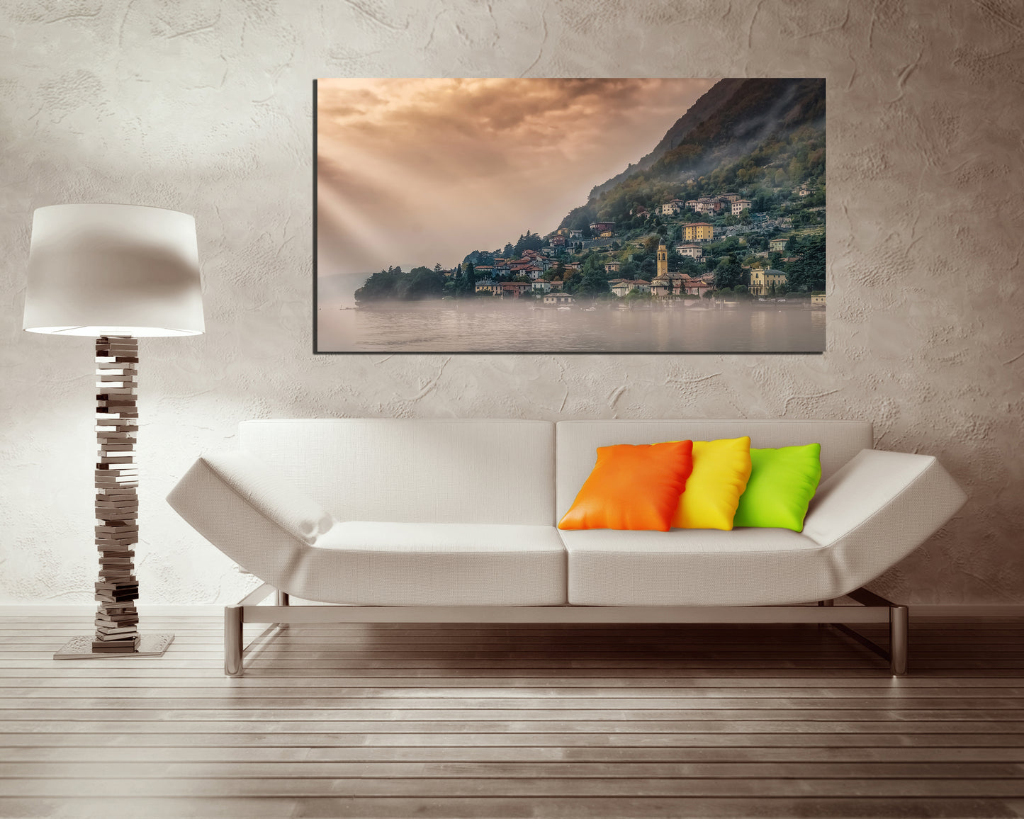 Lake Como wall art Italy canvas Mountain print Travel photo Tourism decor
