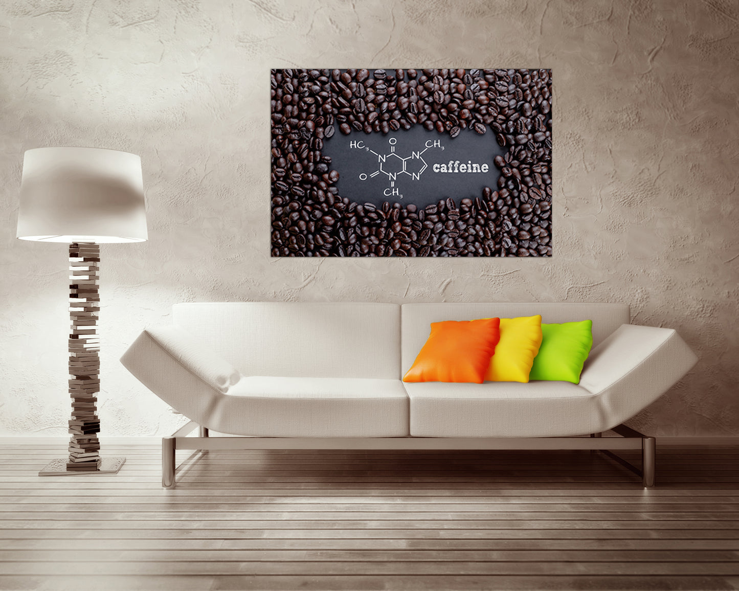 Coffee canvas Caffeine Chemistry art Kitchen print Drink Science Molecular formula