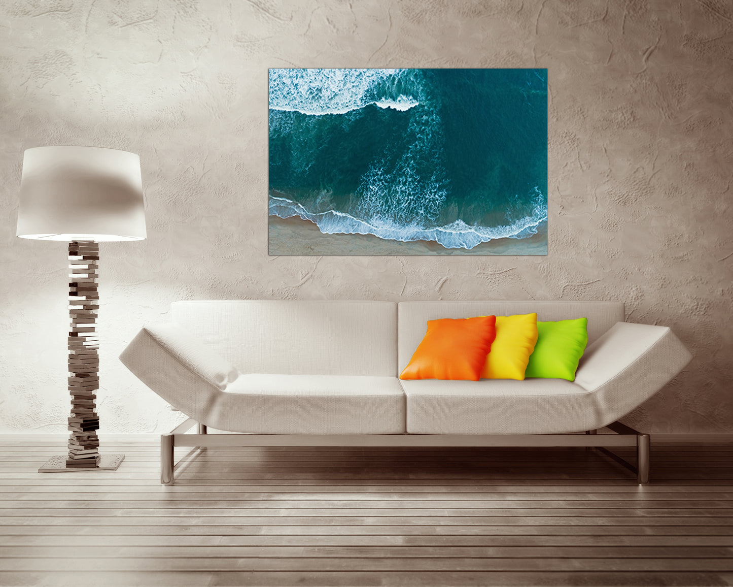 Ocean waves canvas set Water coast Landscape art Beaches nature decor