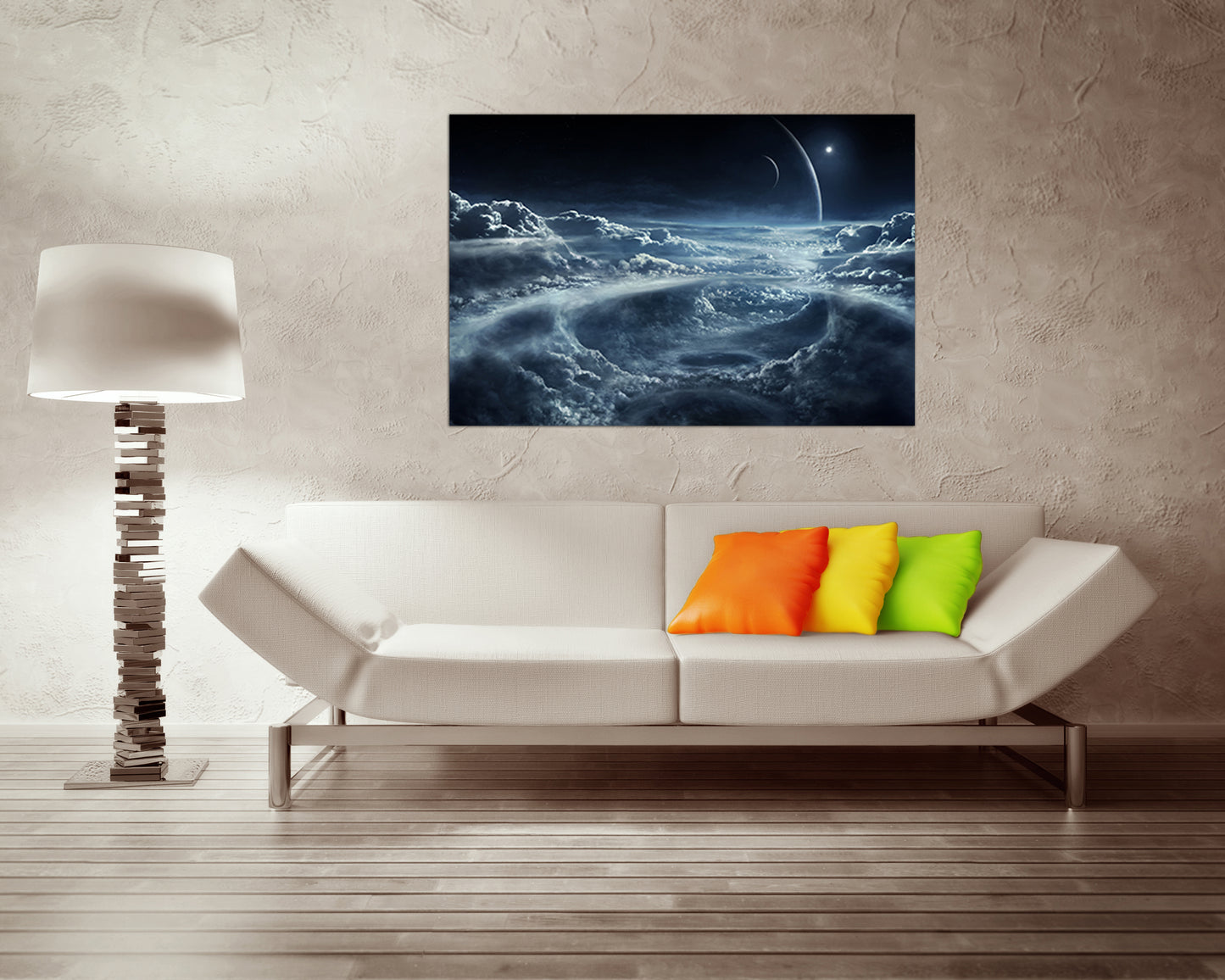 Print on canvas Space craters wall art Universe decor Planet gift