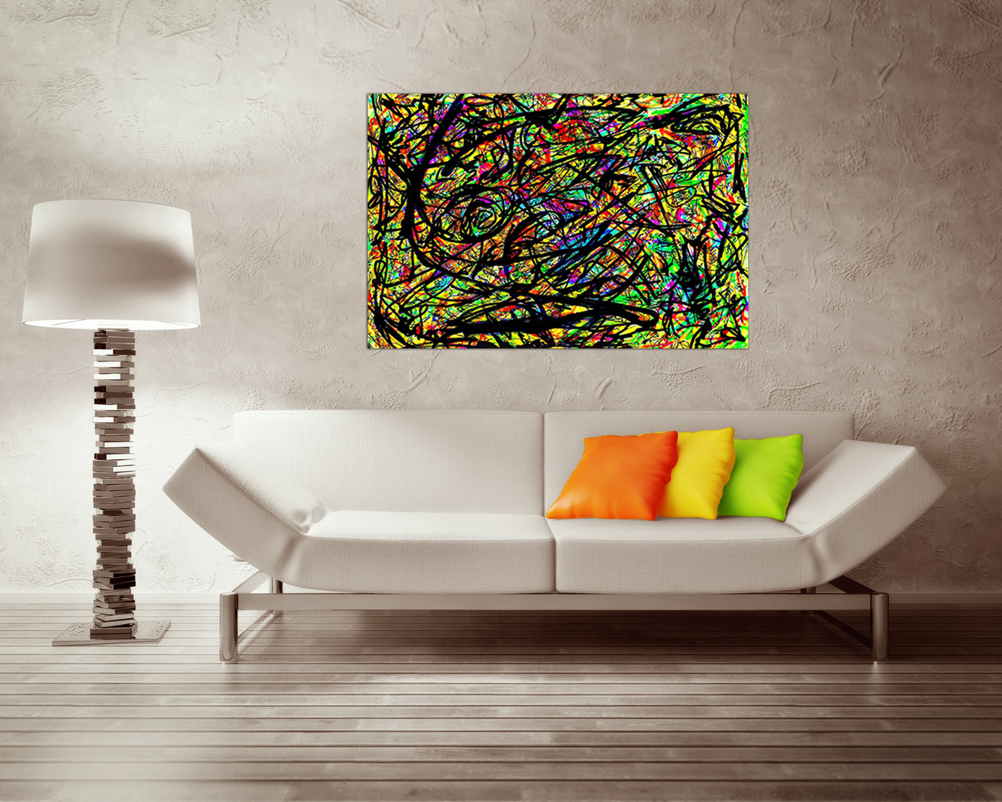 Abstraction canvas Drawing art print Abstract painting Red artwork Gift to artist Colorful wall art