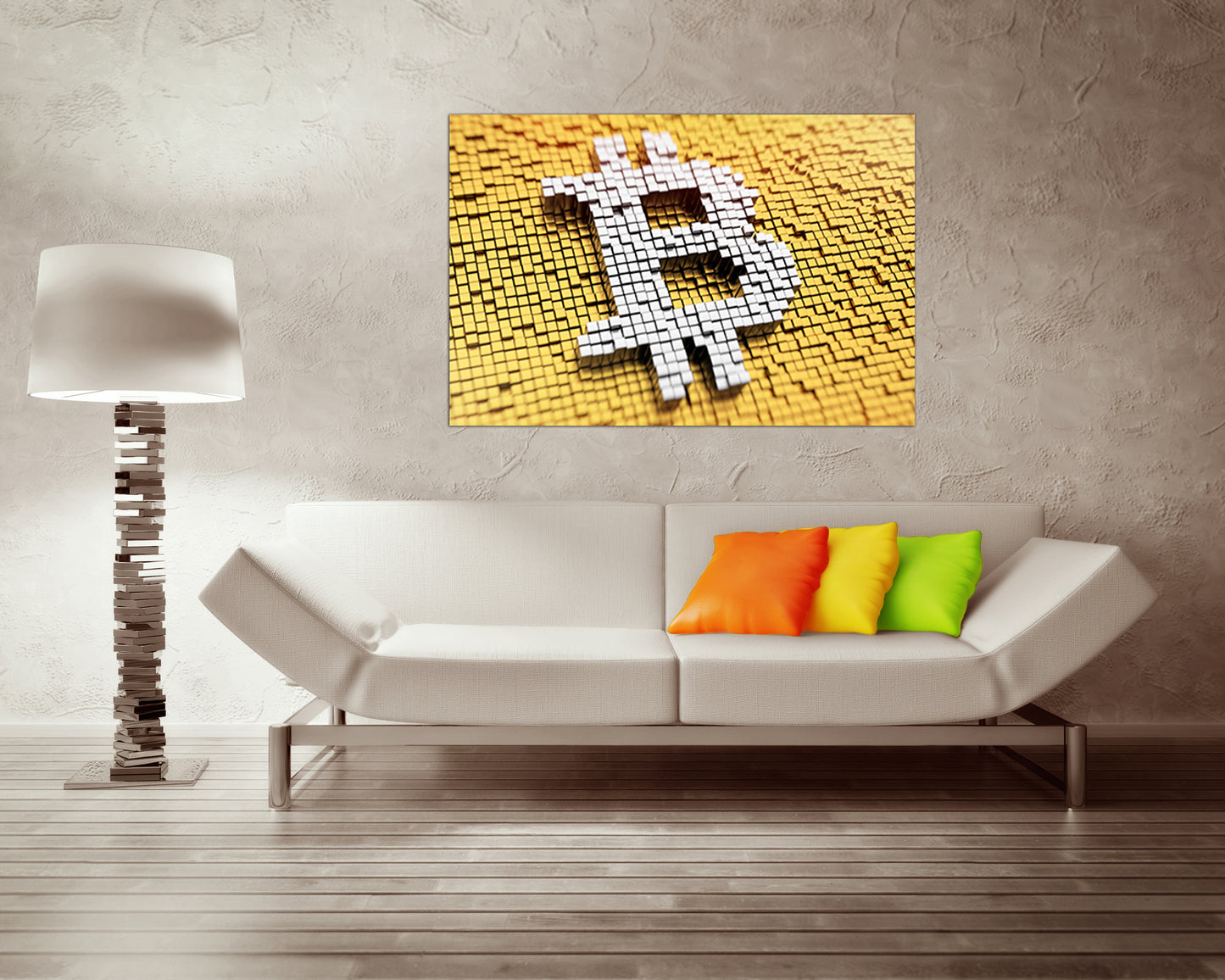 Bitcoin print on canvas Finance art Cryptocurrency Trader gift Blockchain Business gift