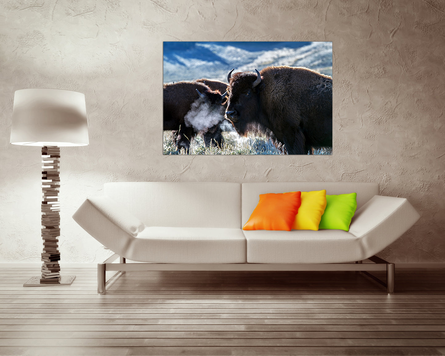 Buffalo canvas Animal decor Nature print American bison Ready to hang