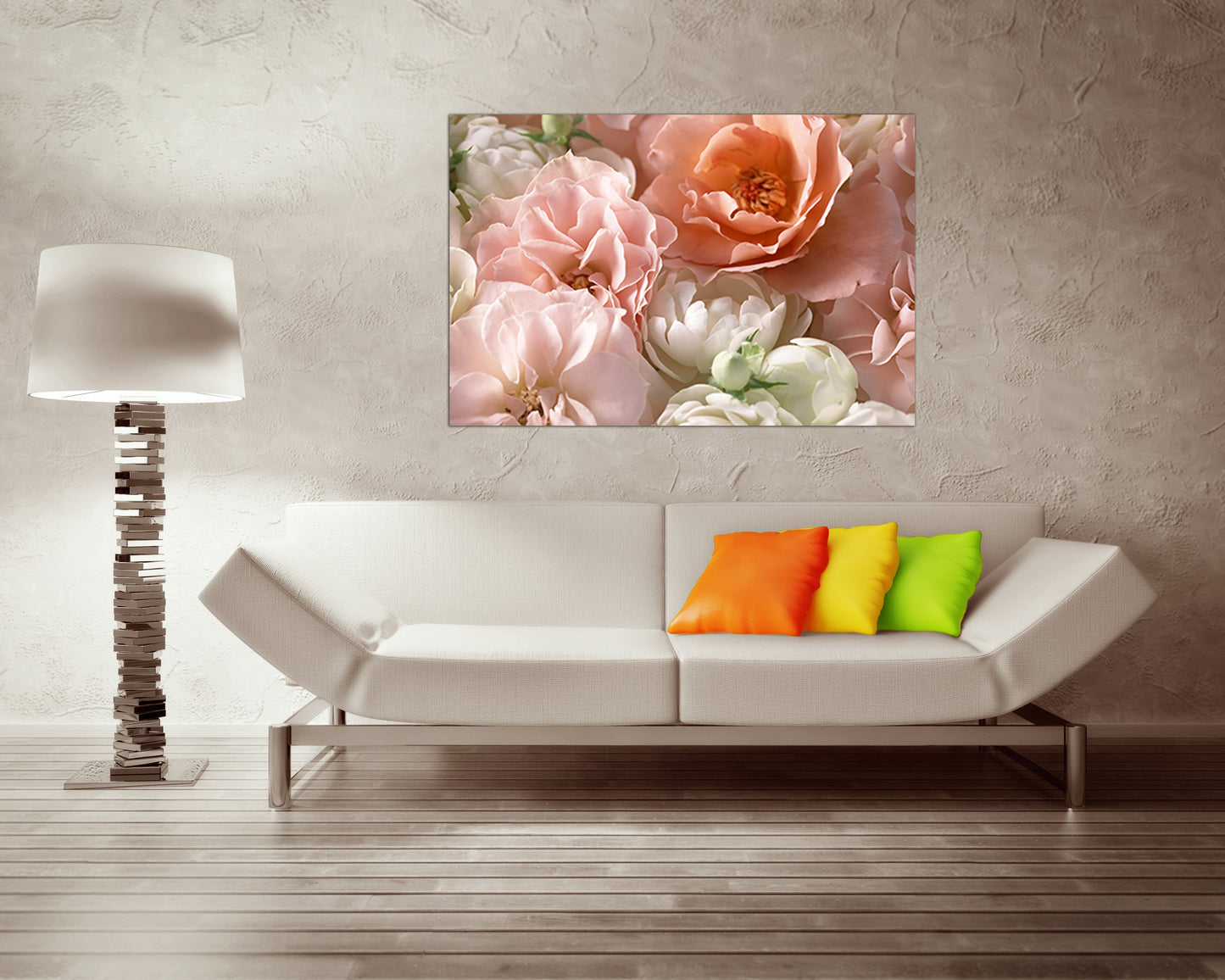 Peony canvas Red Rose wall art Pink Flowers prints Botanical decor Floral gift for woman