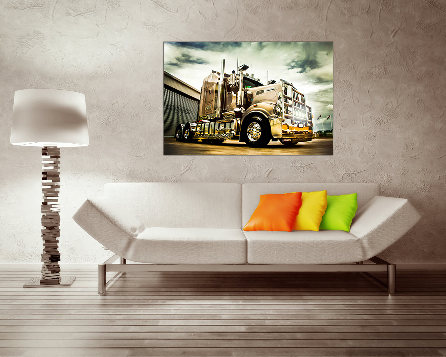 Print on canvas Semi Truck Kenworth décor Mechanism print Gift travel