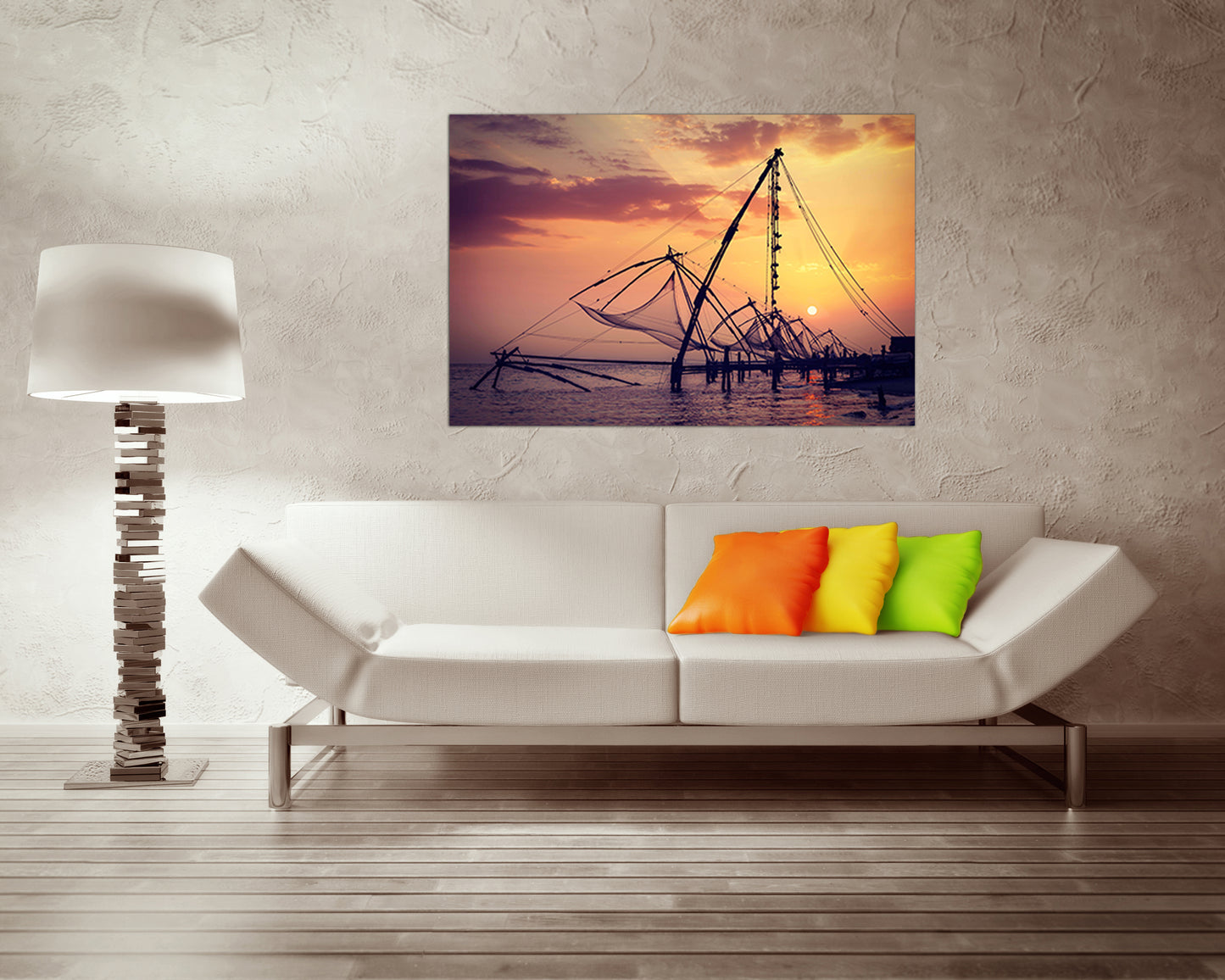 Fishing nets canvas Fisherman gift Sea fishing Ocean art works Fishing gear Seascape