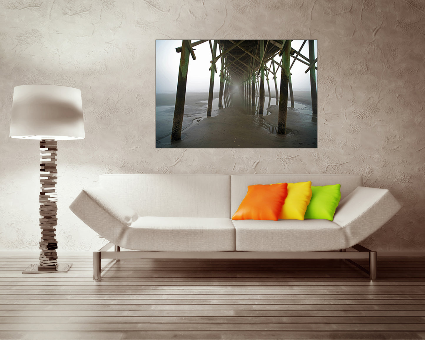 Under the pier Carolina beach canvas Ocean print nature décor Seascape