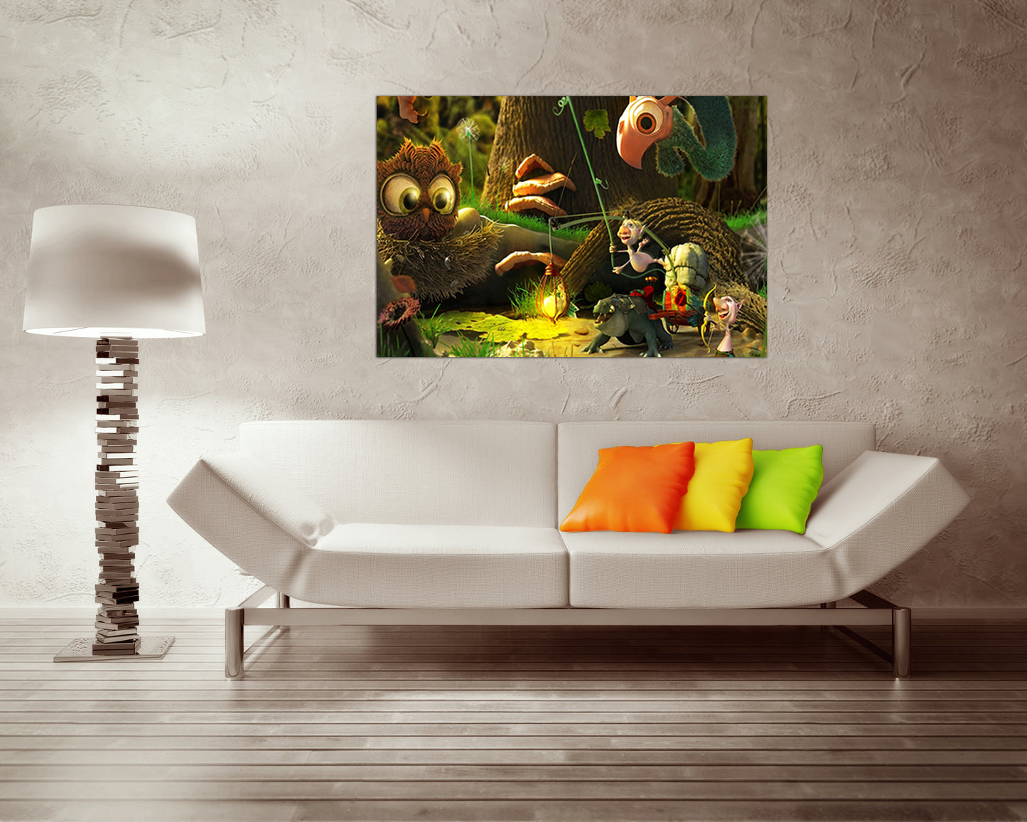 Fairy animals print Forest canvas Nursery decor Magic art kids Baby artworks Fantasy photo