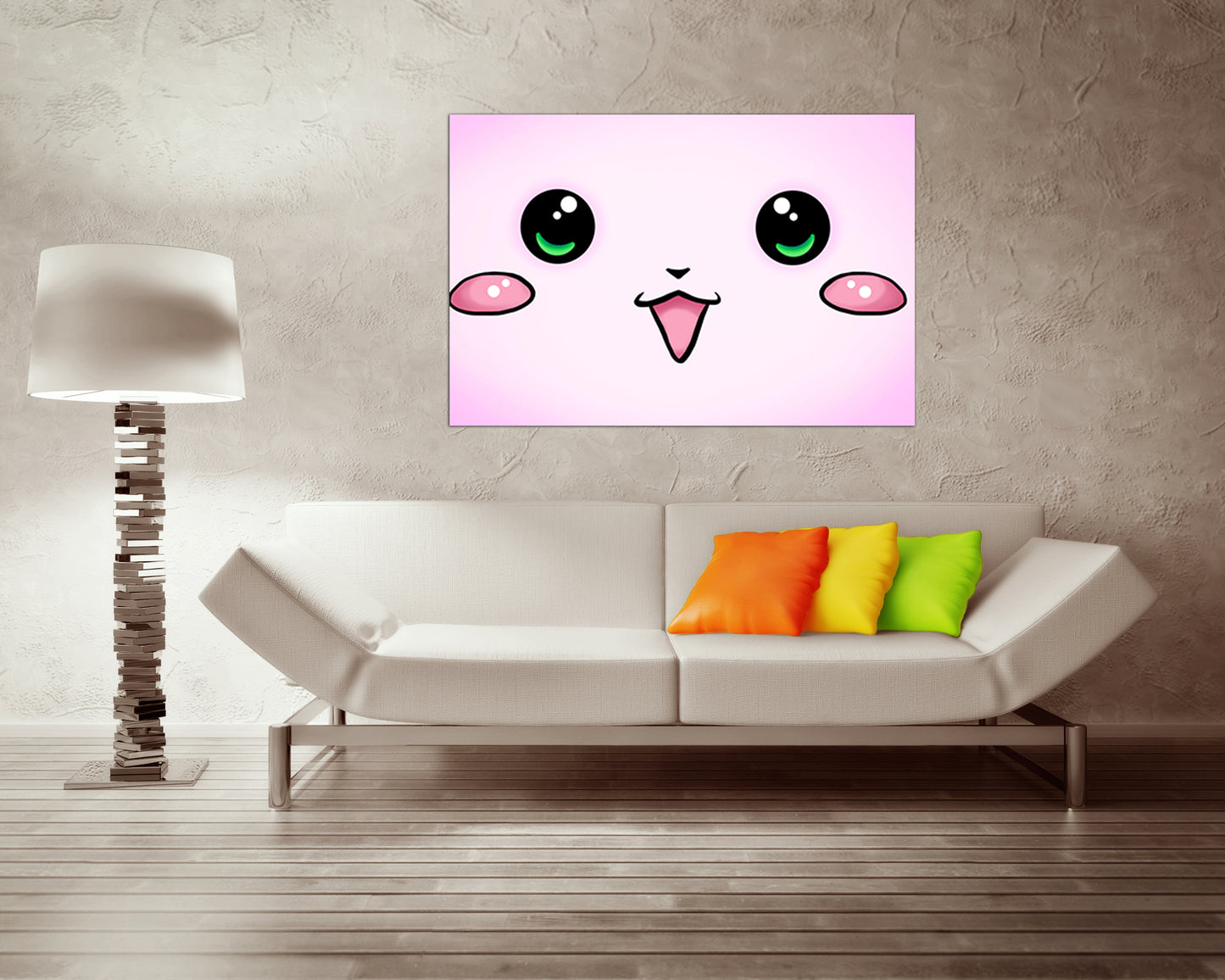 Smile print Smiling face canvas Happy face Nursery decor Kids wall art