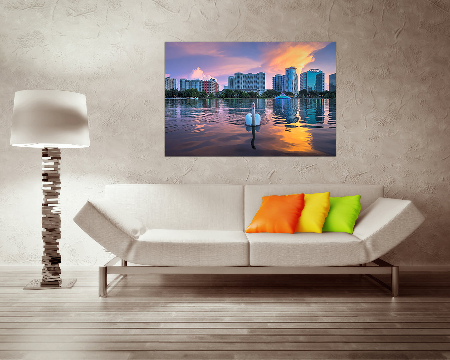 Orlando City Lake Eola park canvas Florida décor Skyscraper wall art travel