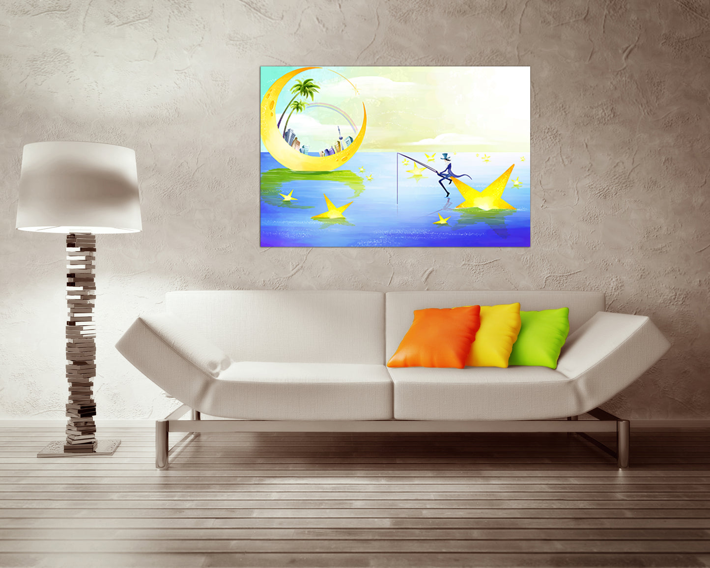 Magician canvas set Star tale print Kids fairy art Nursery decor Girl artwork Baby girl gift