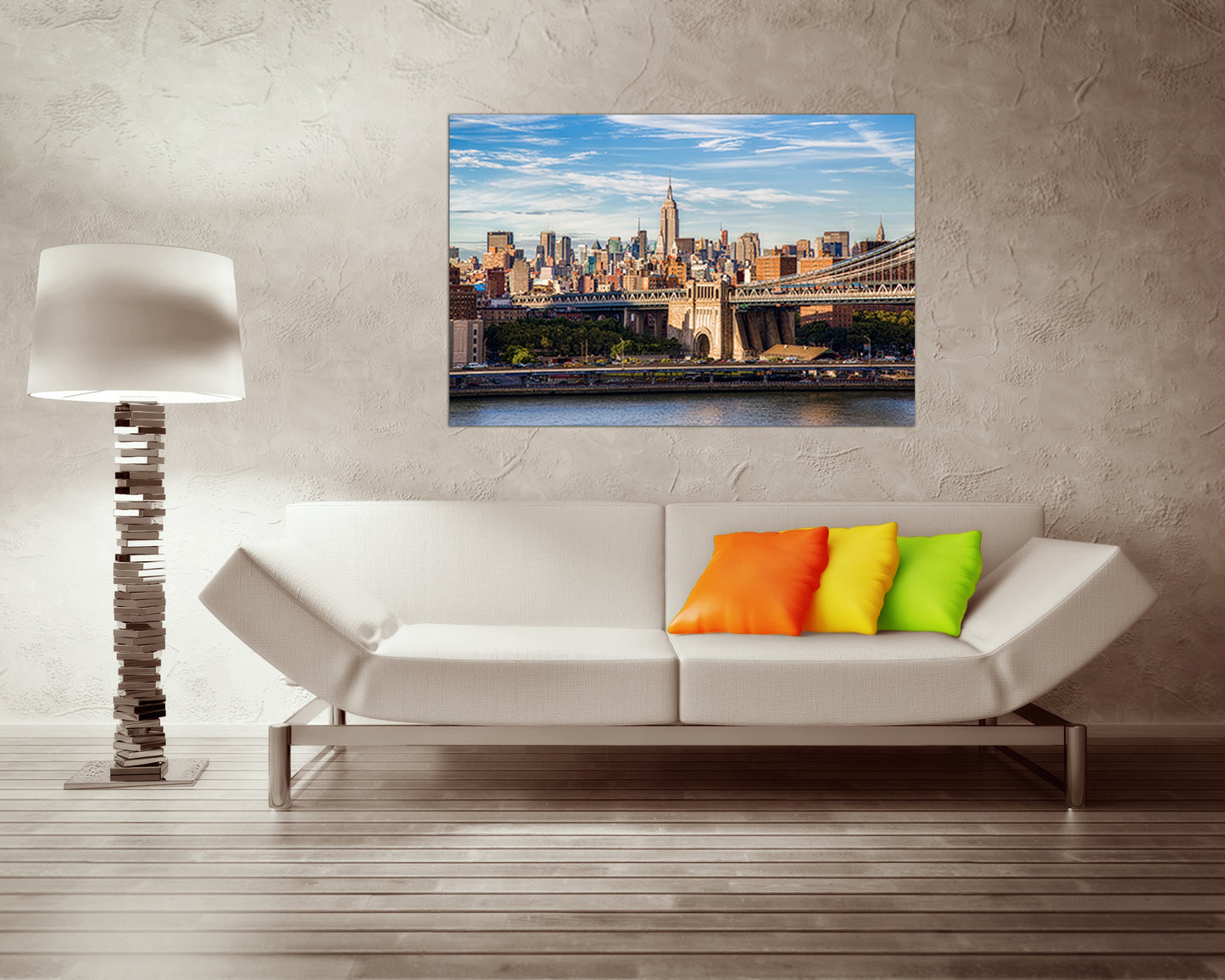 Manhattan bridge Wall art canvas New York skyline Brooklyn prints Travel decor
