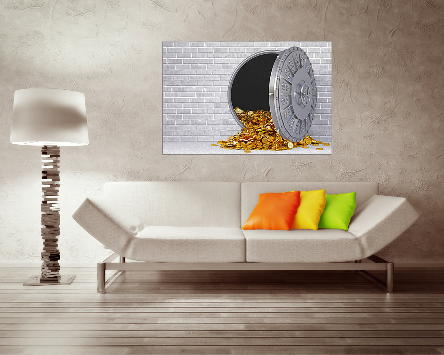 Bank vault Print on canvas Money safe deposit Cash décor Finance wall art Banker gift