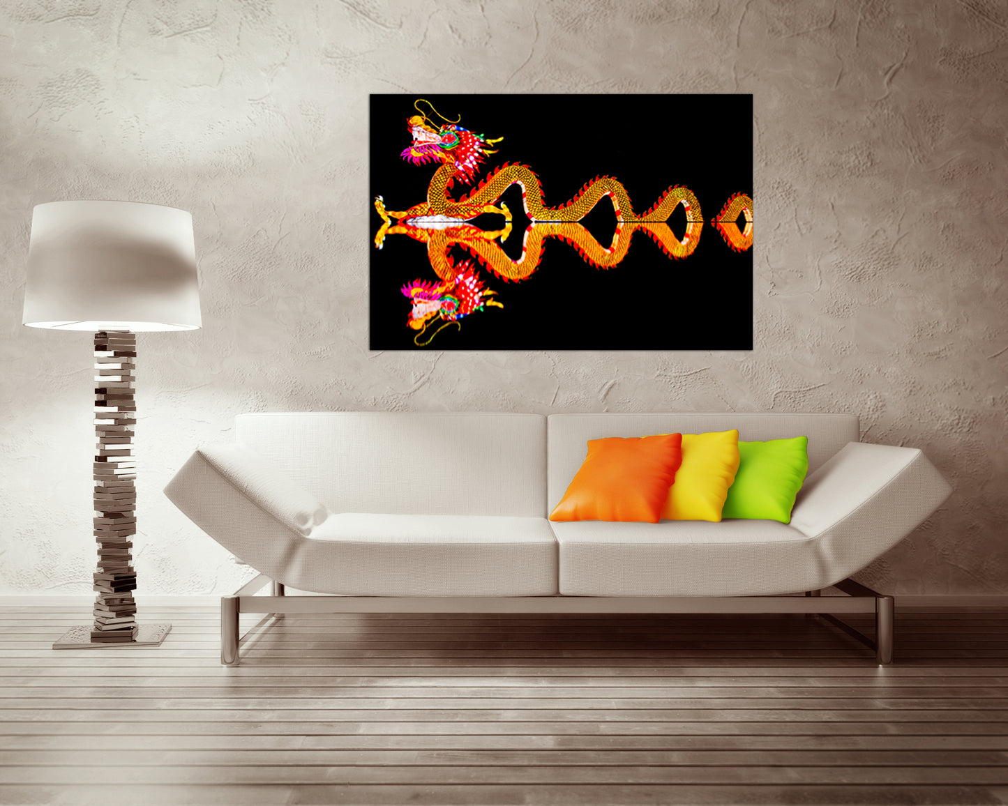 Chinese dragon canvas Japanese style Asian artwork Zodiac Zen Modern wall art Spiritual art