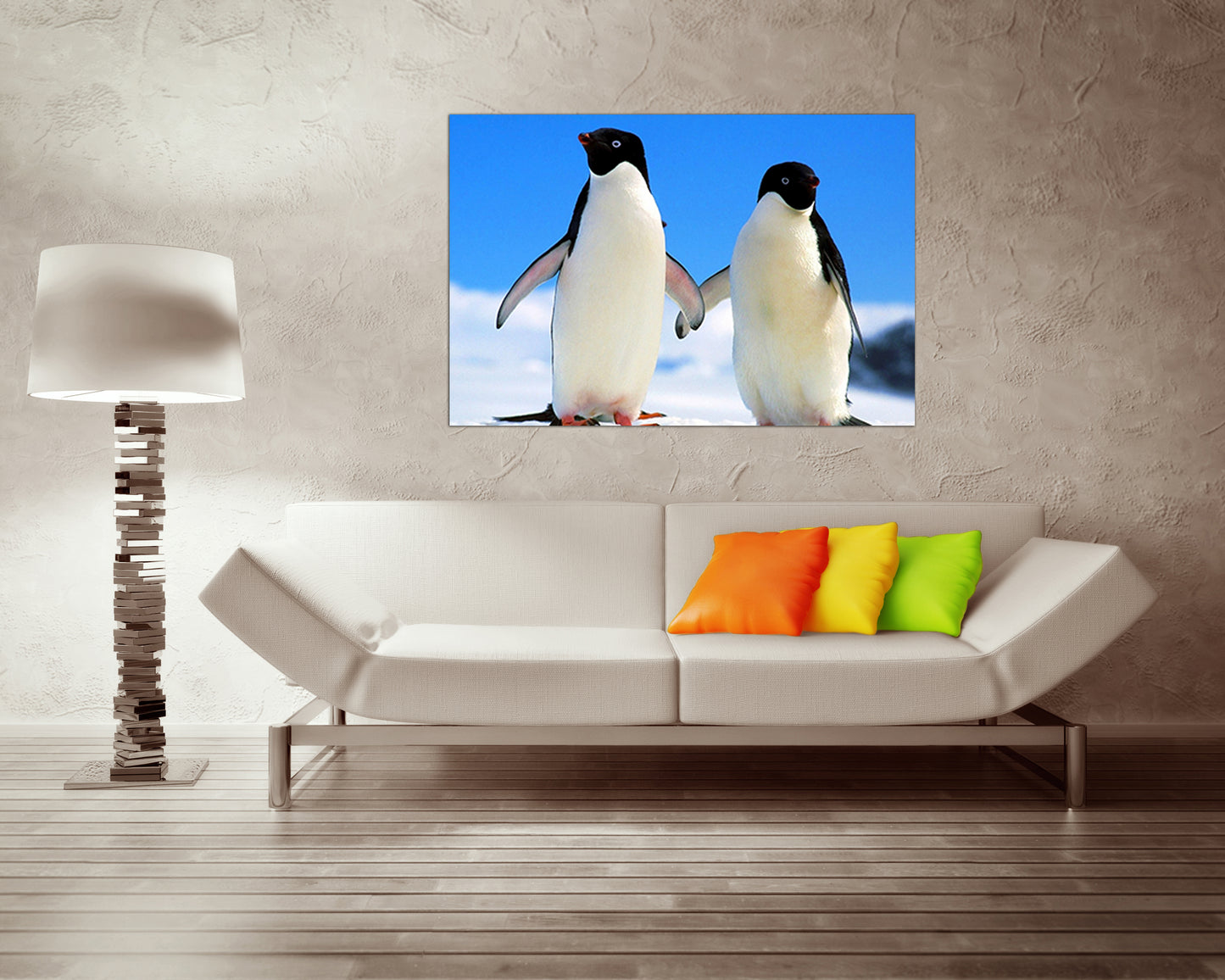 Penguin canvas wall art Animals decor Home décoration Snow print