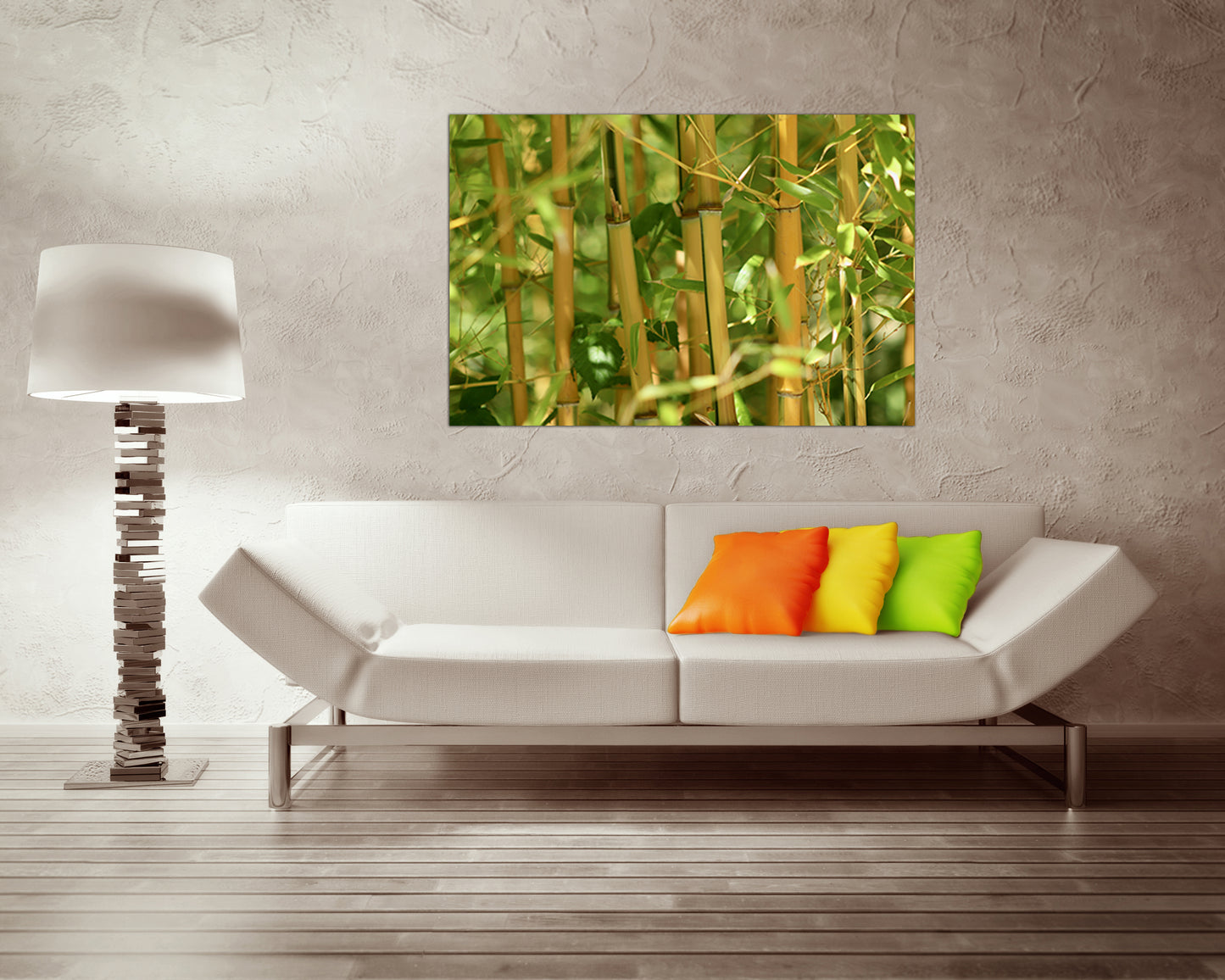 Bamboo canvas Nature print Forest wall art Tree décor