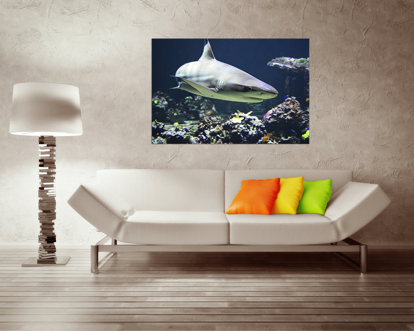 Wall canvas set Shark canvas Animals decor Ocean art Sealife print Underwater life ready to hang
