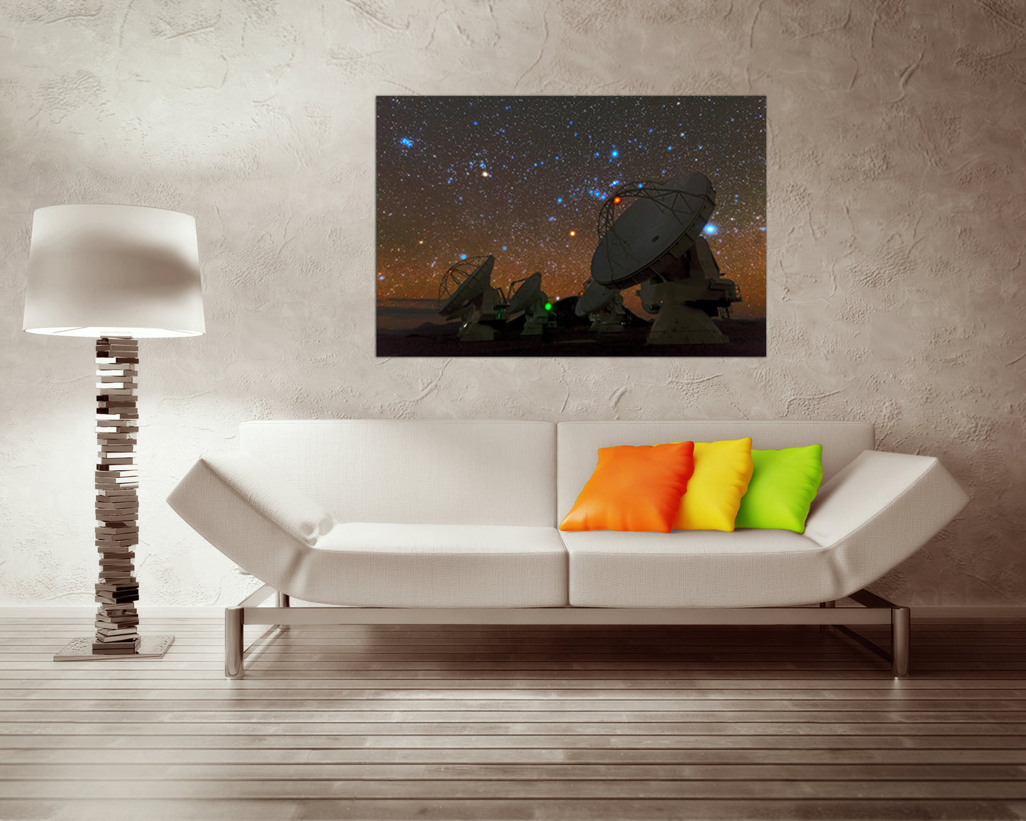 Telescope space canvas Mechanism decor Astronomy planets prints Star sky Radio astronomy
