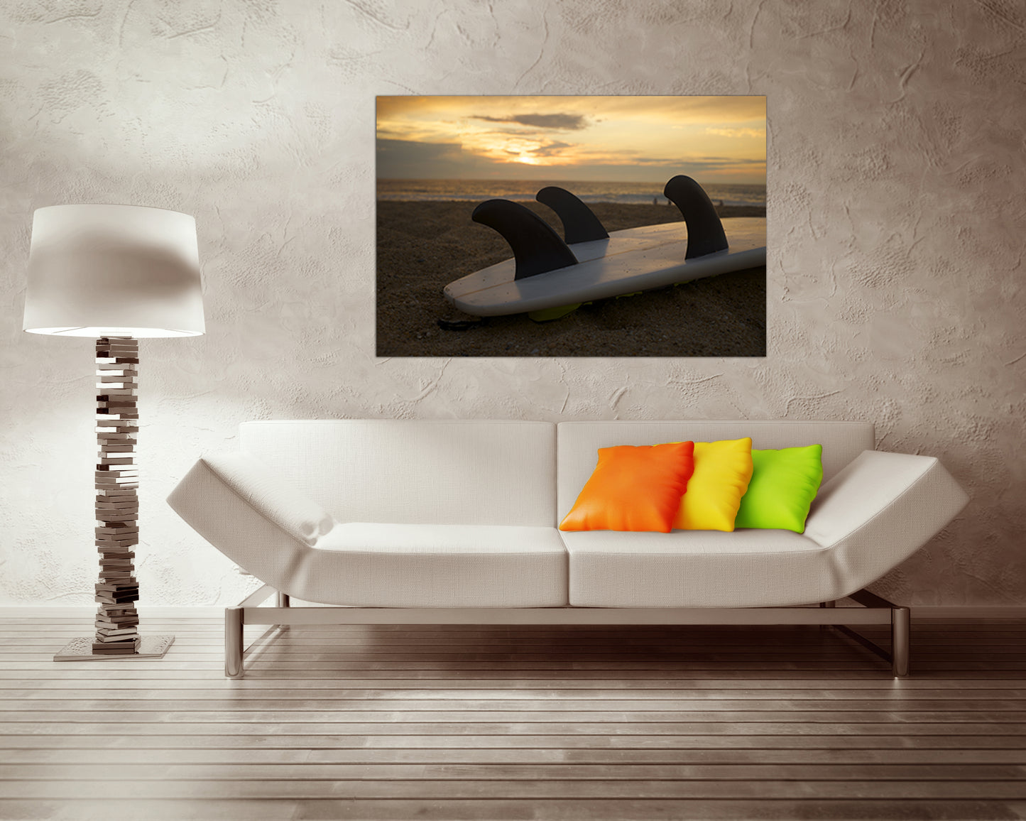 Surfboard Print on canvas Surfing decor Wave wall art sea beach sport