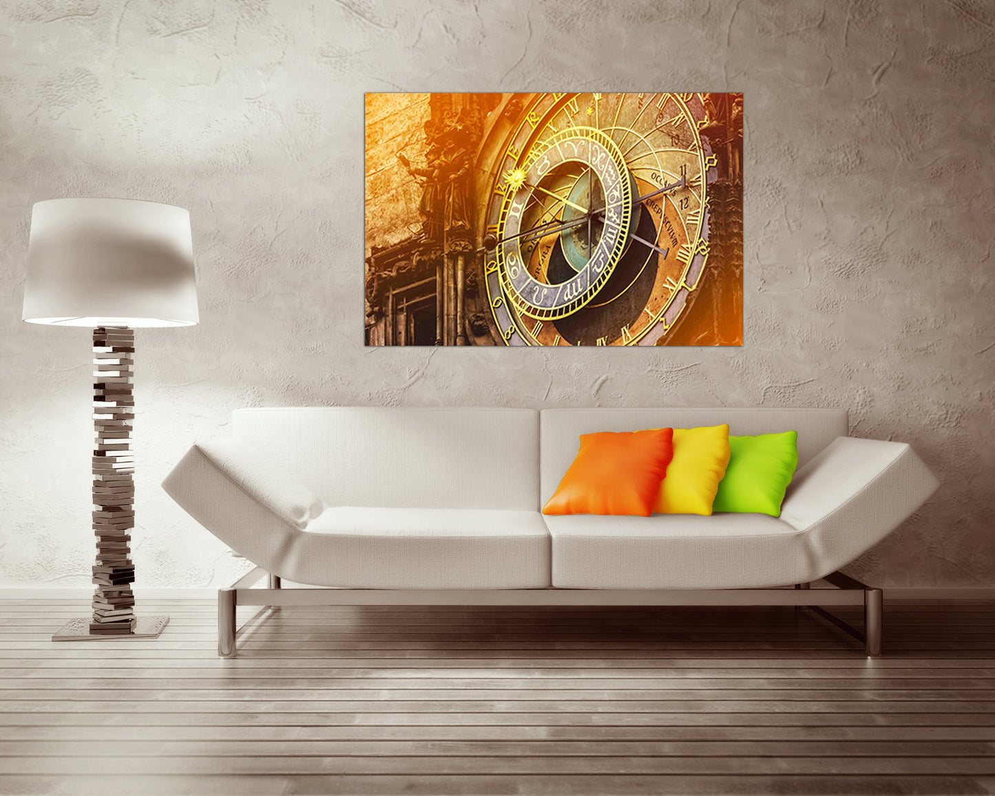 Print on canvas Astronomical clock Prague Czech art Mechanism decor