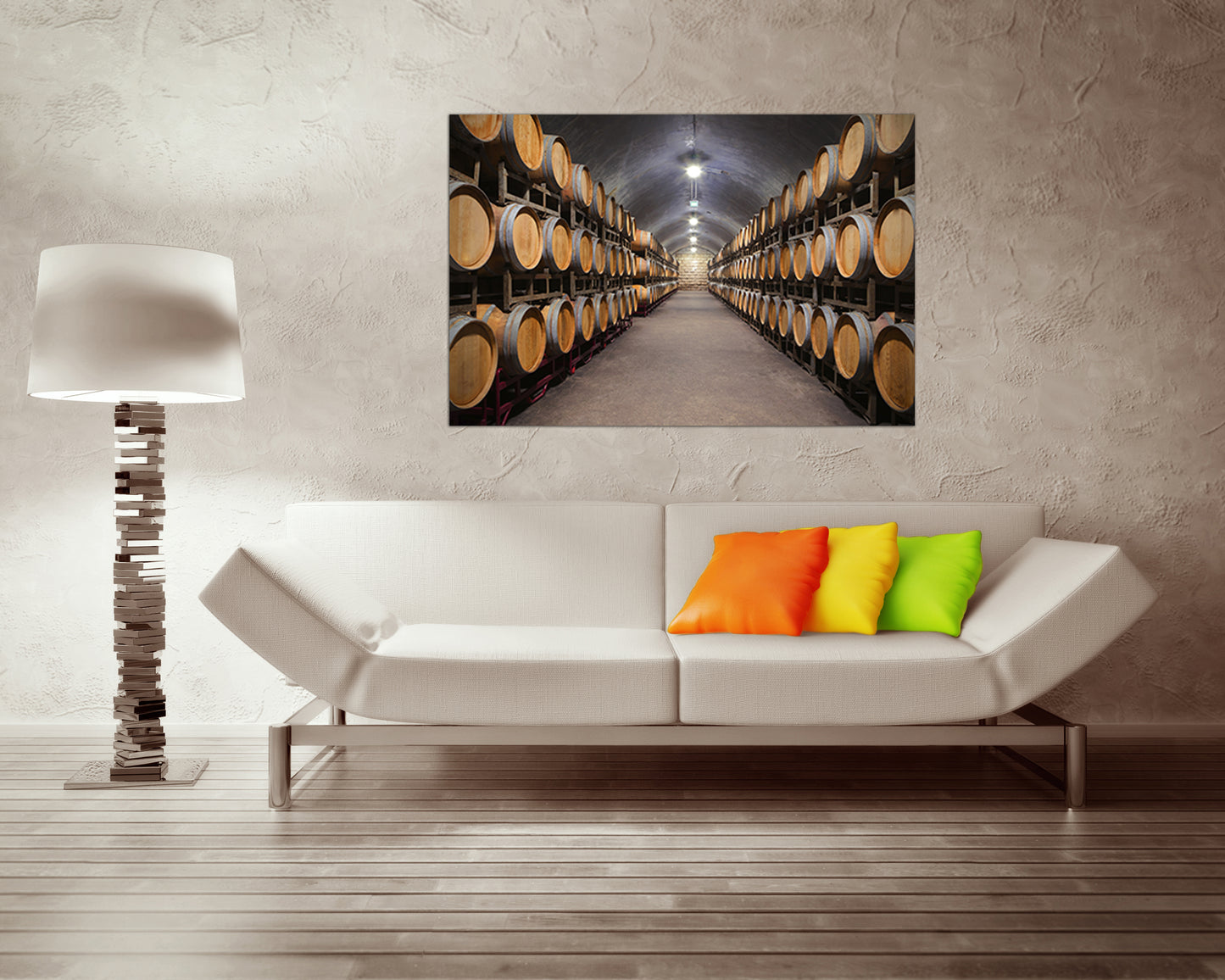 Wine cellar Wall art canvas Barrel print Winery gift art works
