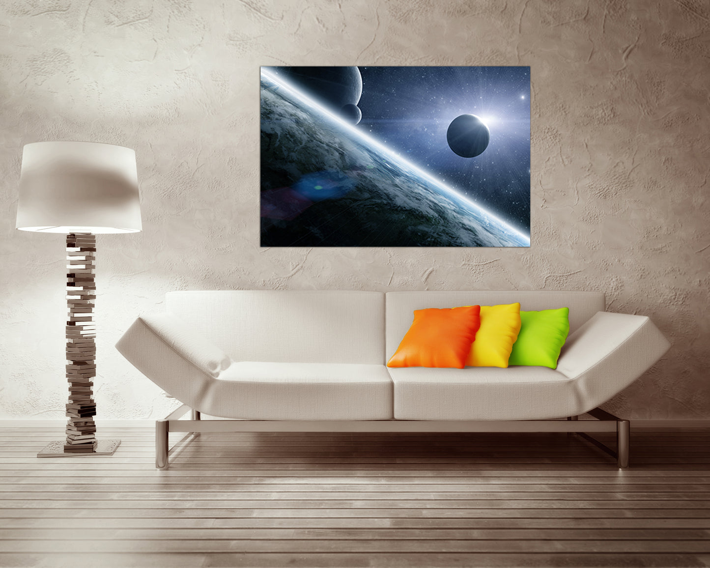 Space Planet canvas Nursery wall decor Art for kids room