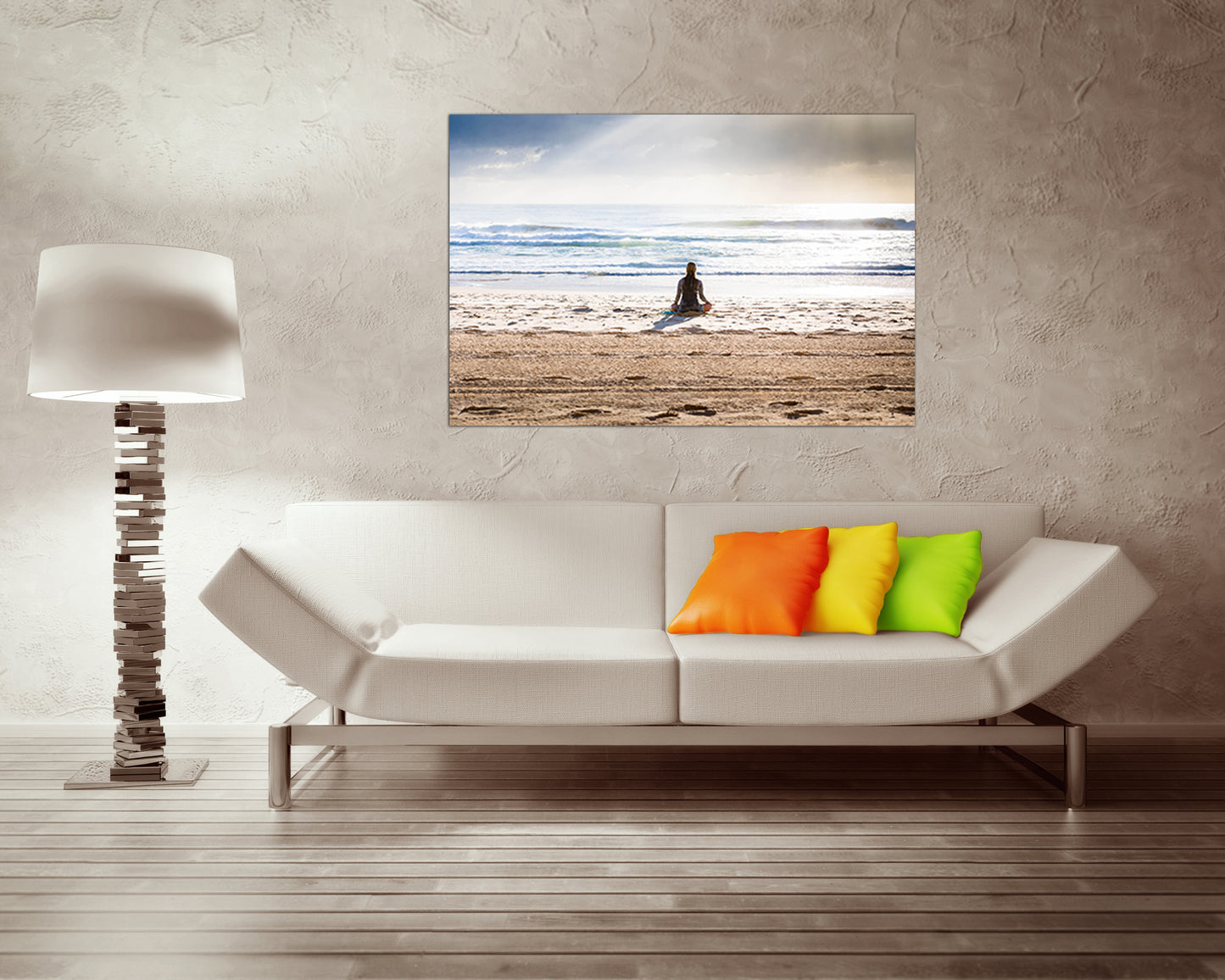 Beach Meditation canvas Spiritual print wall art Water artwork Ocean gift print