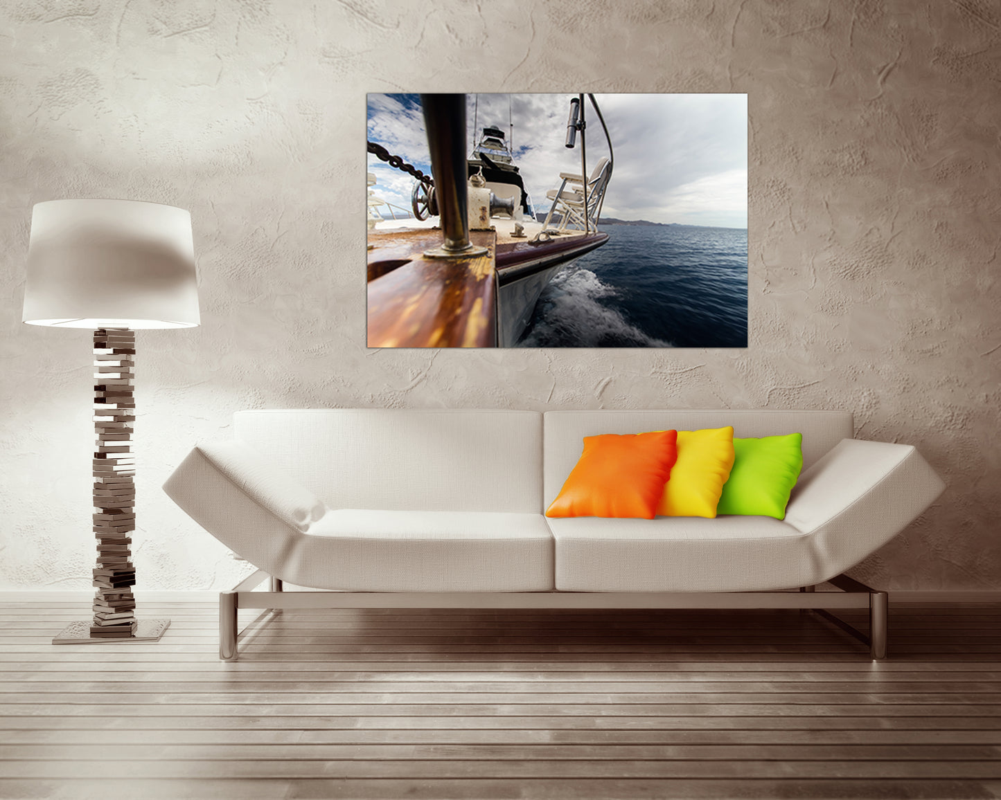 Print on canvas Yacht wall art Mechanism decor Ship print Travel gift Wave sea