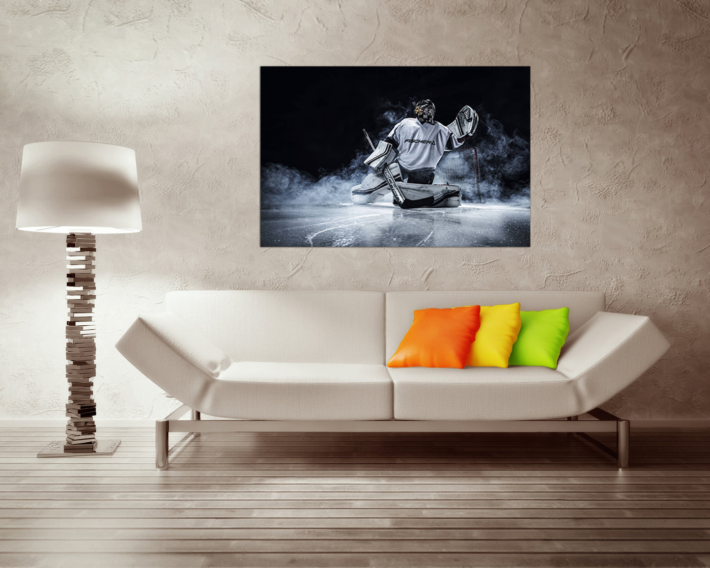 Hockey canvas Ice rink décor Winter sports Gift for boy