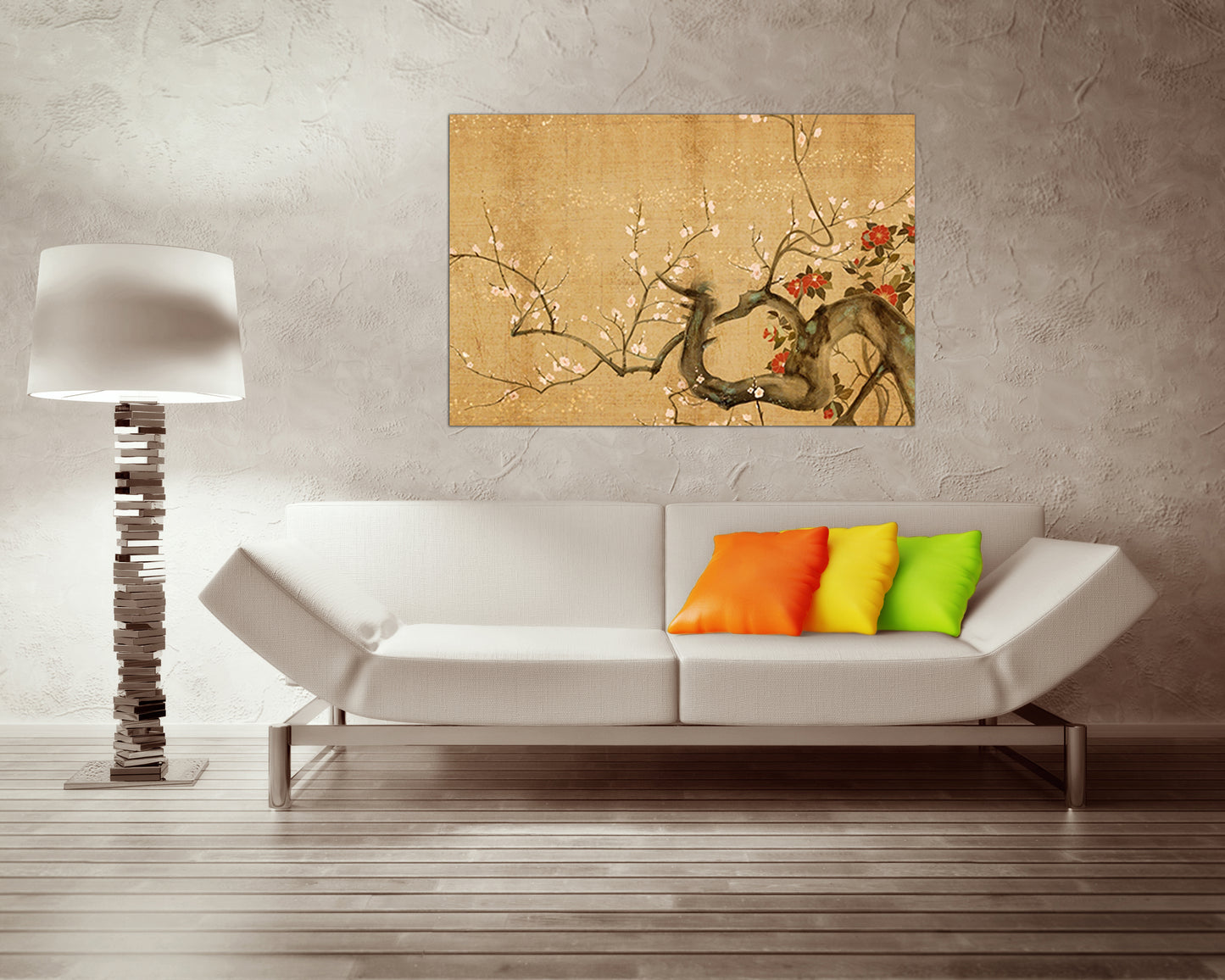 Japan Flower print on canvas Sakura Cherry blossom decor ready to hang