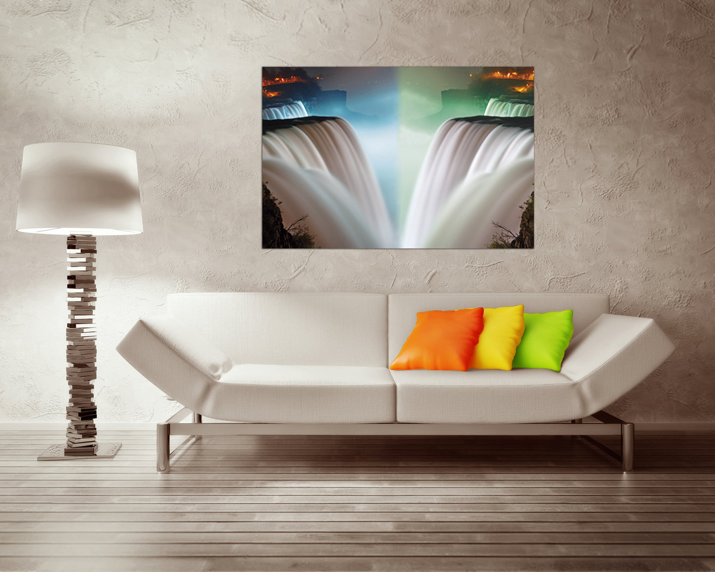Niagara fall Waterfall canvas Panoramic nature wall art