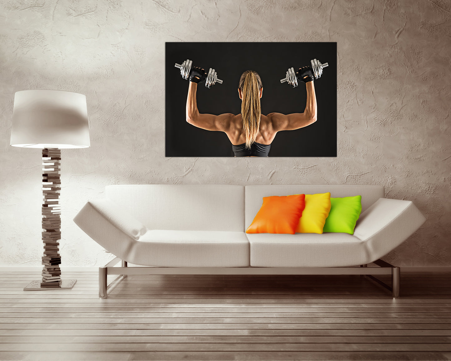 Dumbbell canvas panel Sports training art Gym photo Fitness workout gift