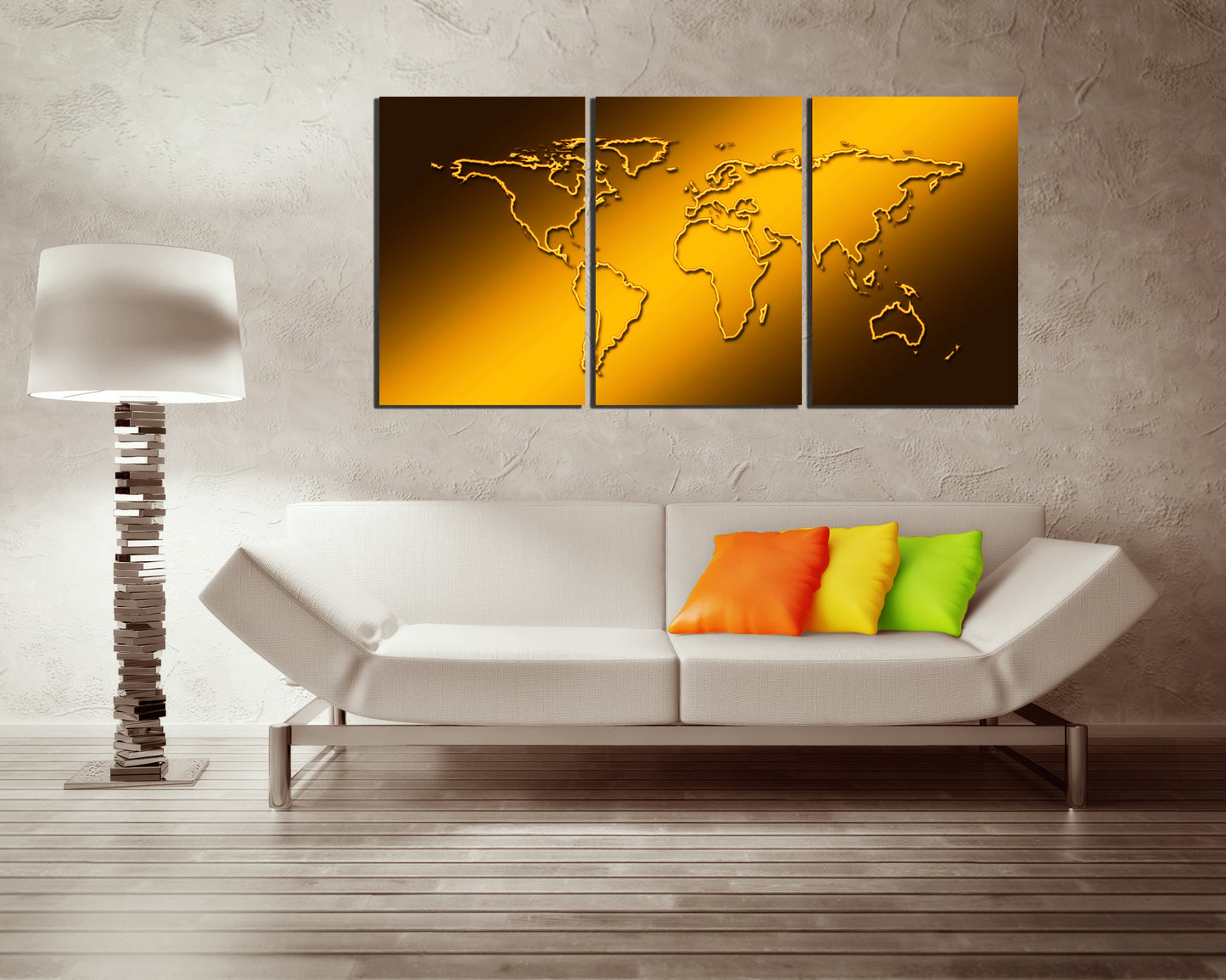 World map canvas Travel art décor ready to hang