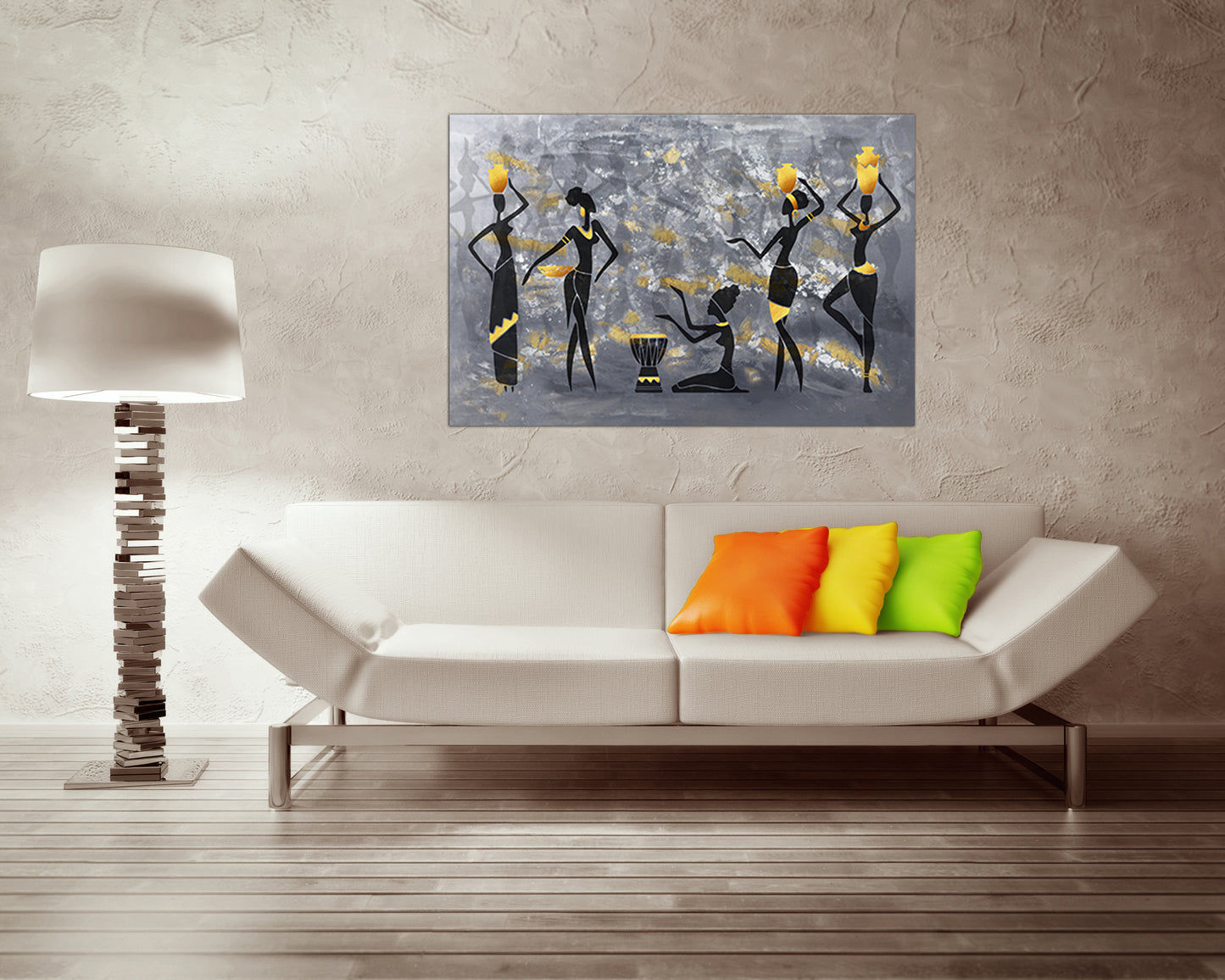 African dancing girl decor Black woman canvas Africa wall art works Ethnic print