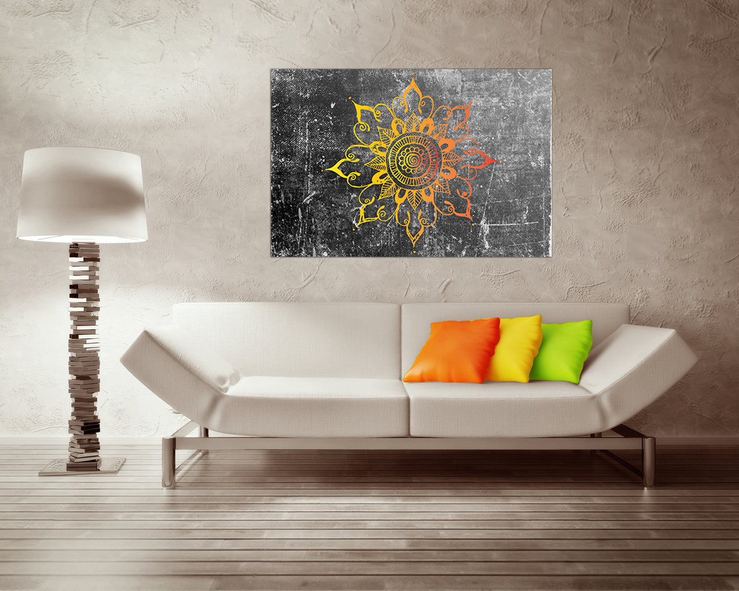 Mandala canvas Chakra wall art Spiritual decor Zen boho artwork Sakral print