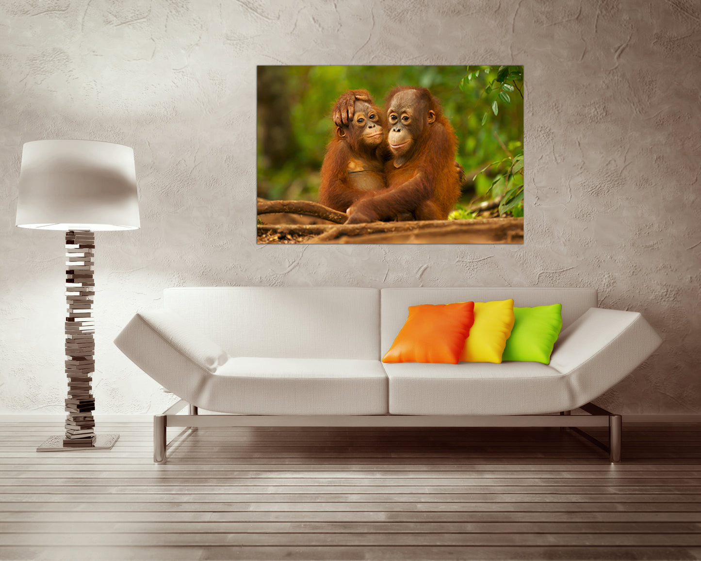 Orangutan print on canvas Monkey wall art Africa animals decor Nursery gift