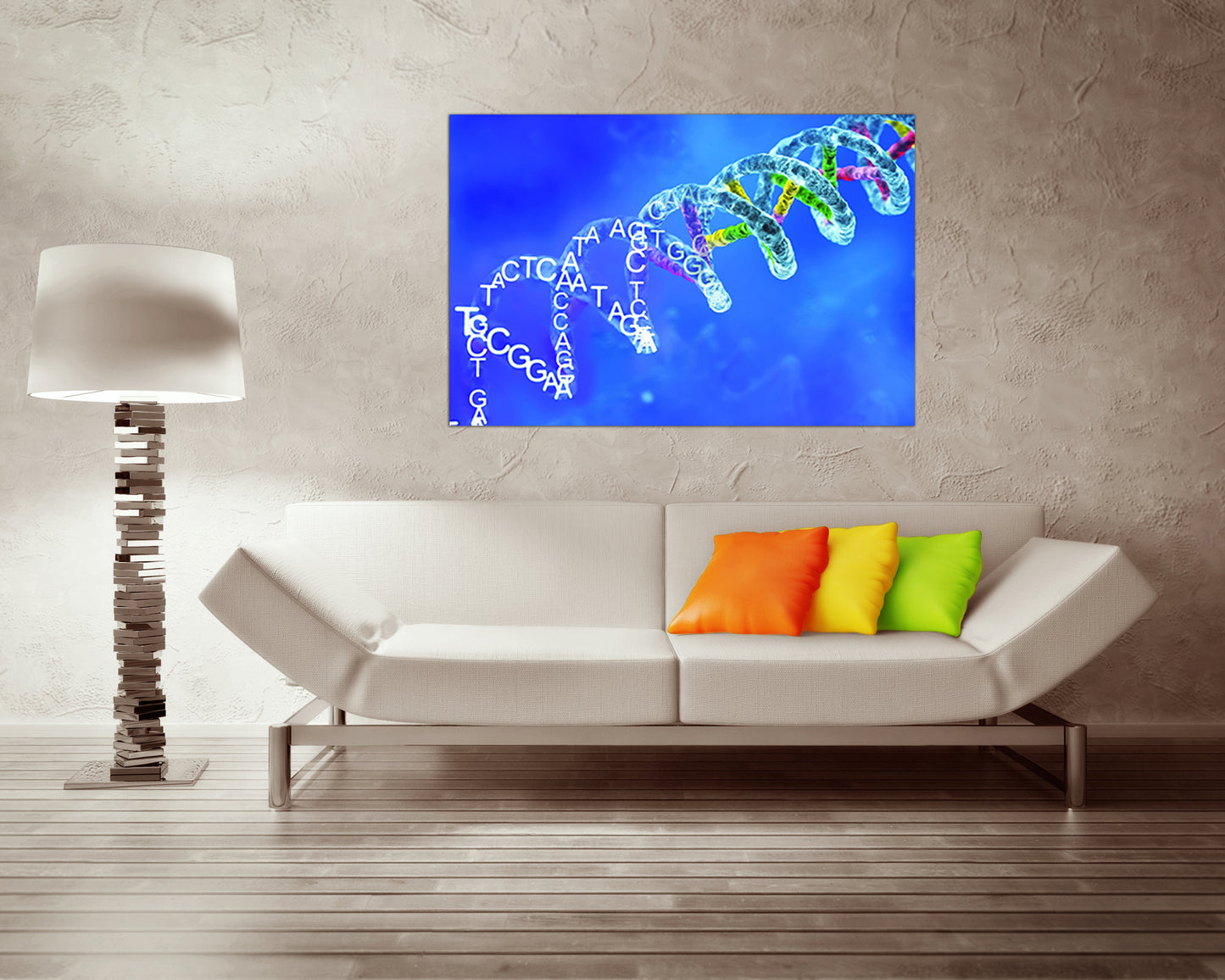 Dna canvas Modern print Science art works Medical anatomy Genetic wall décor DNA research