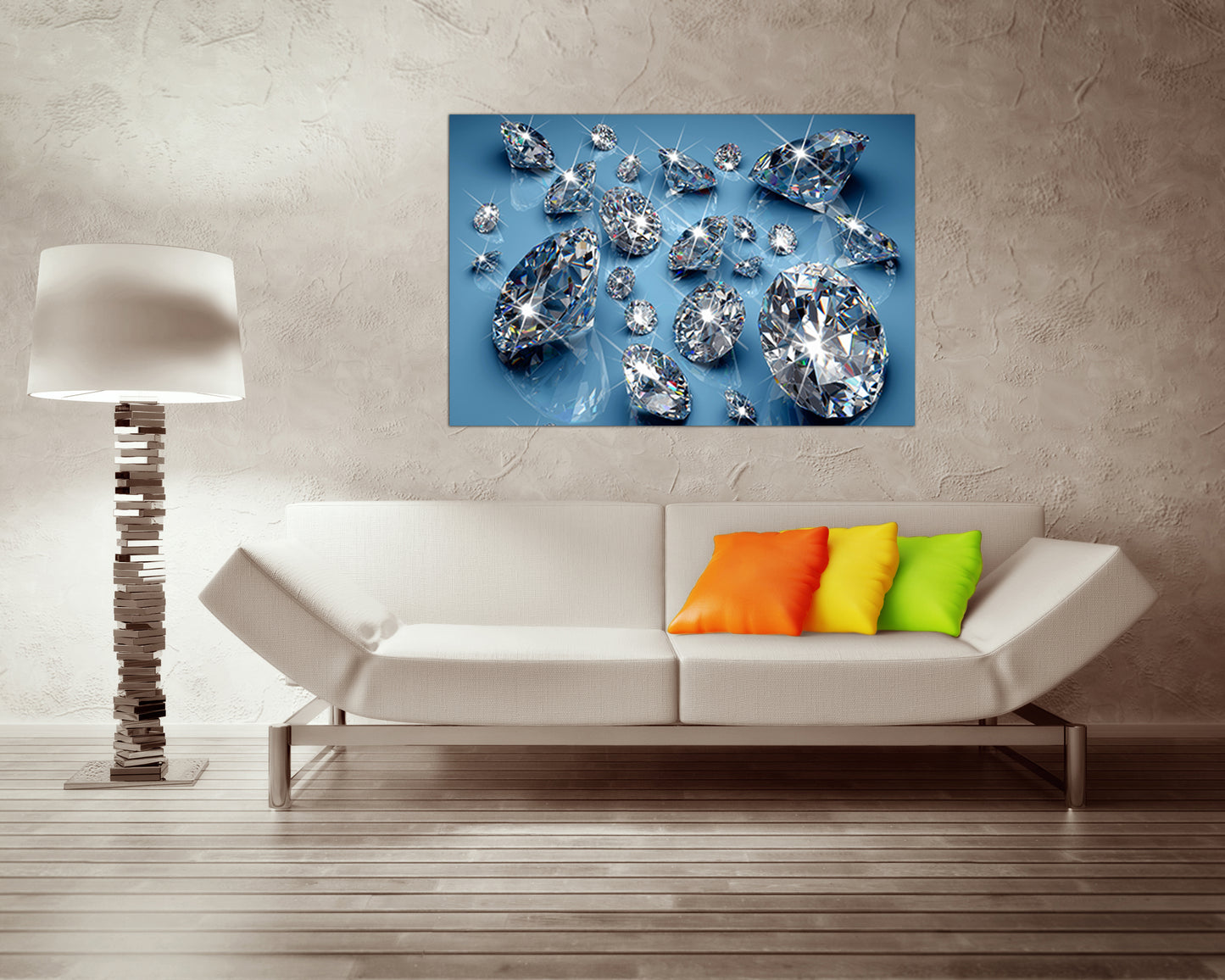 Blue Diamond canvas Fashion art works Gemstones print