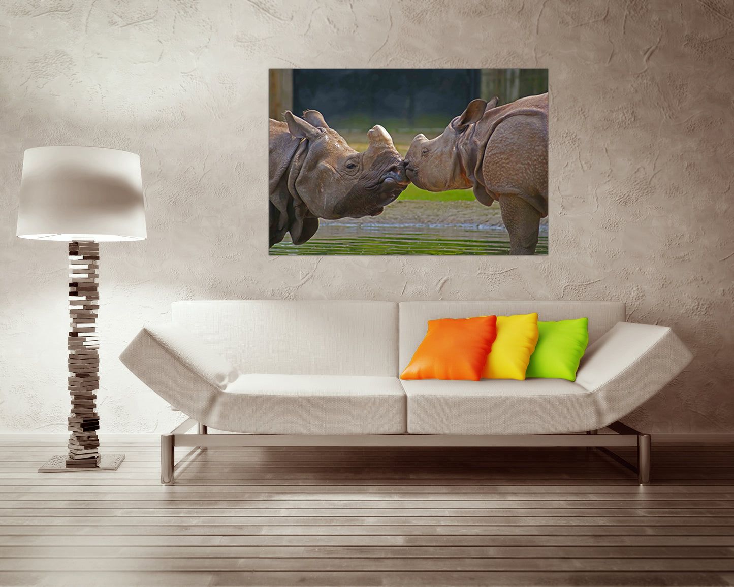 Rhinoceros print on canvas Rhino wall art Animals decor Safari photo Nursery gift