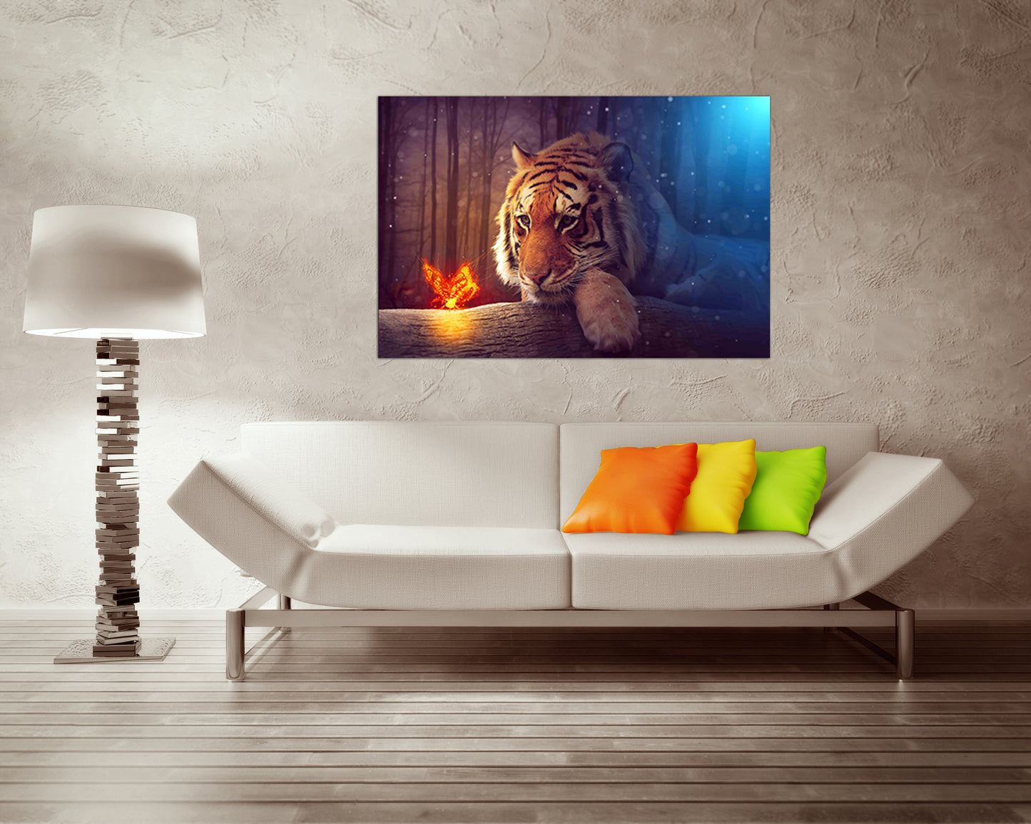 Tiger canvas Nursery decor Big cats fantasy print Magical art Fairy artwork Kids wall art art