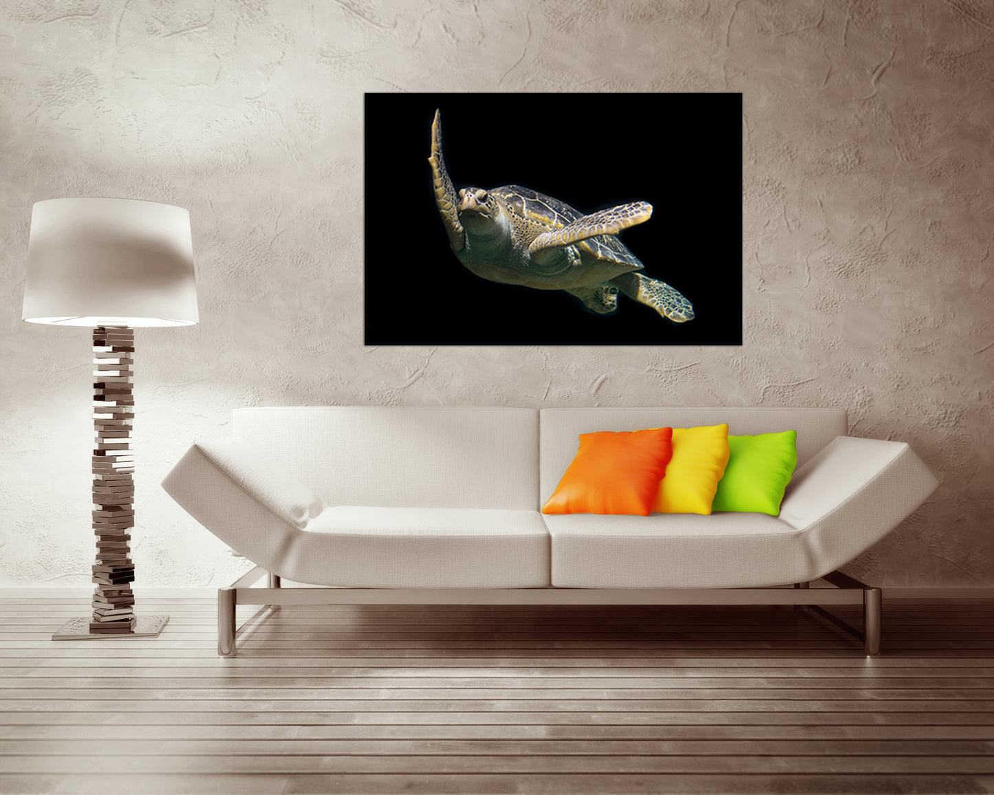 Turtle canvas Animals art Nature wall decor Gift for her Ocean print Coral home artwork