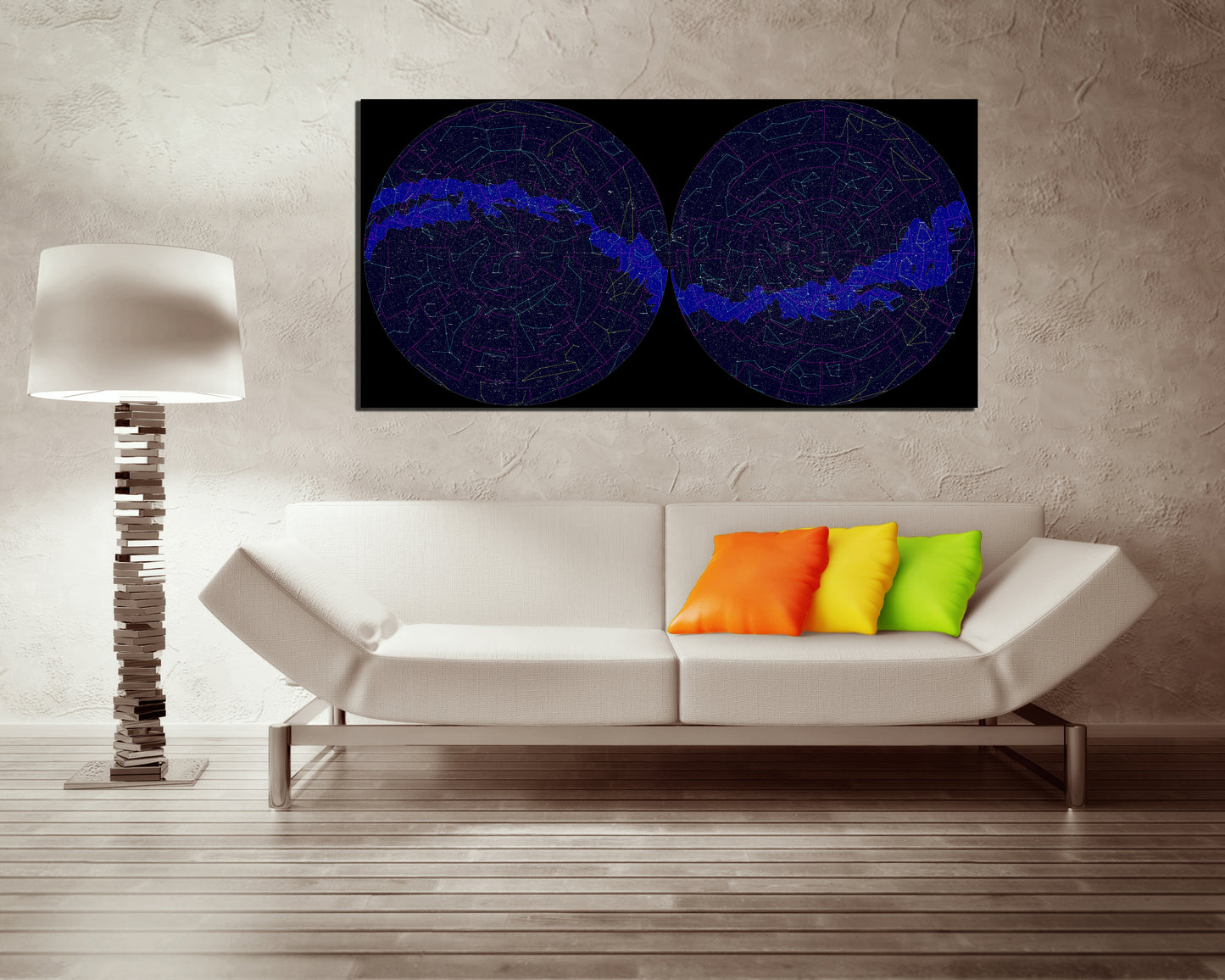 Star Constellation map print on canvas Zodiac wall décor Celestial skies
